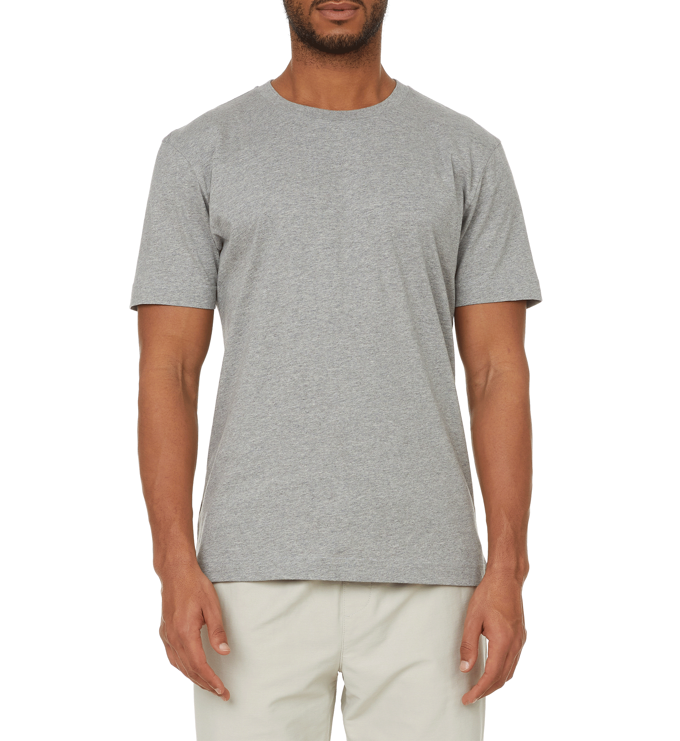 Organic cotton round-neck T-shirt AU PRINTEMPS PARIS Silver