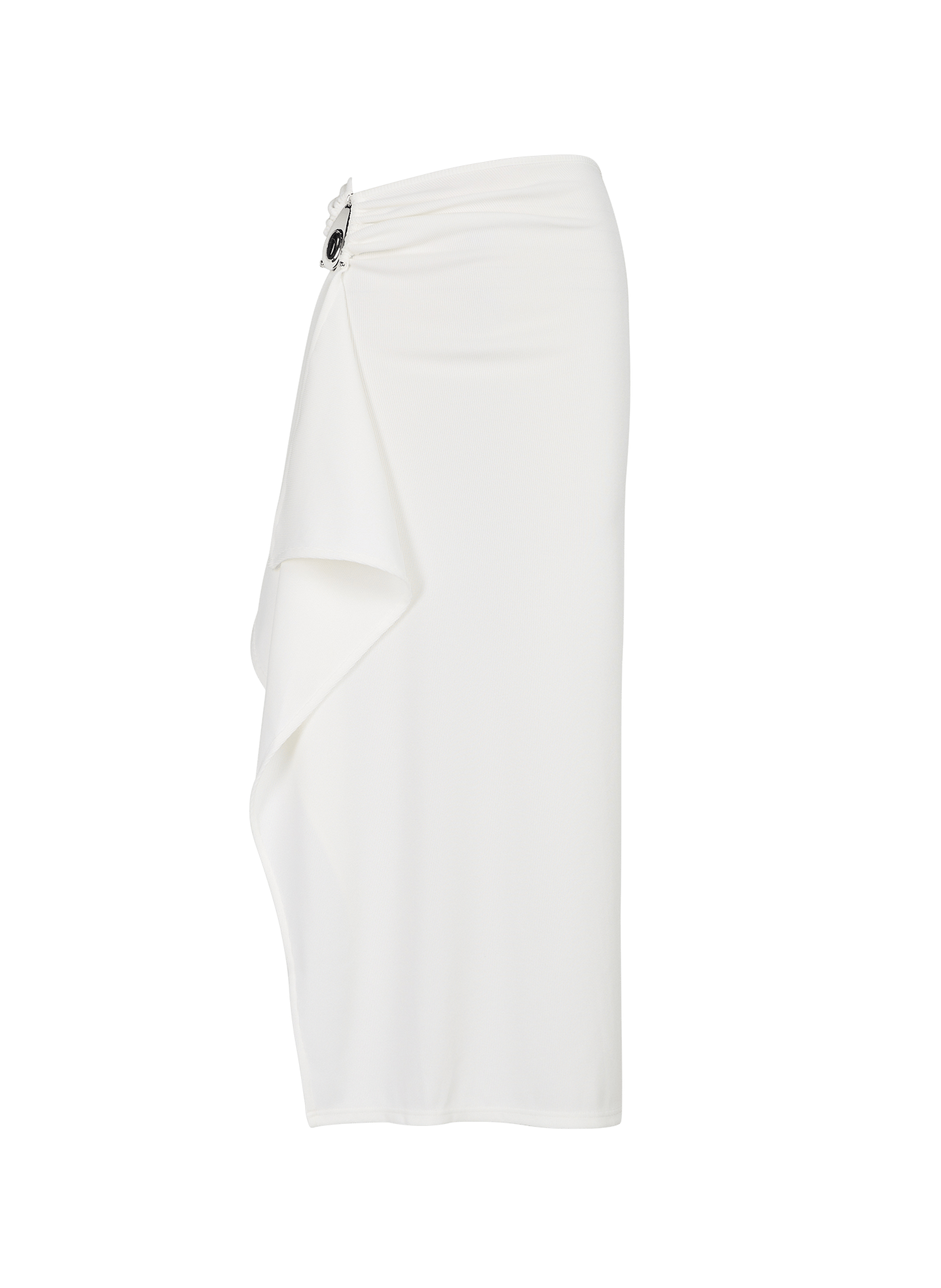 Jupe asymétrique Crystal en jersey côtelé CHRISTOPHER ESBER Blanc