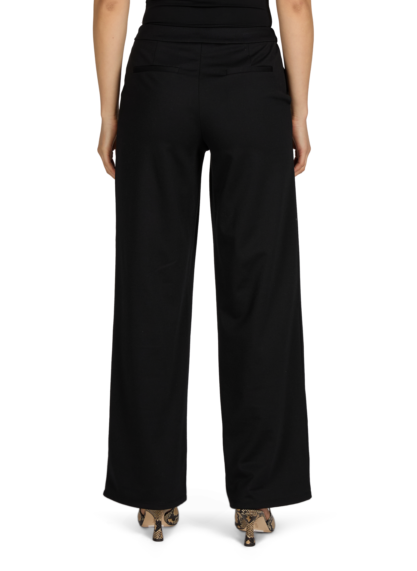 Pantaloni dritti con dettagli dorati VILA Nero
