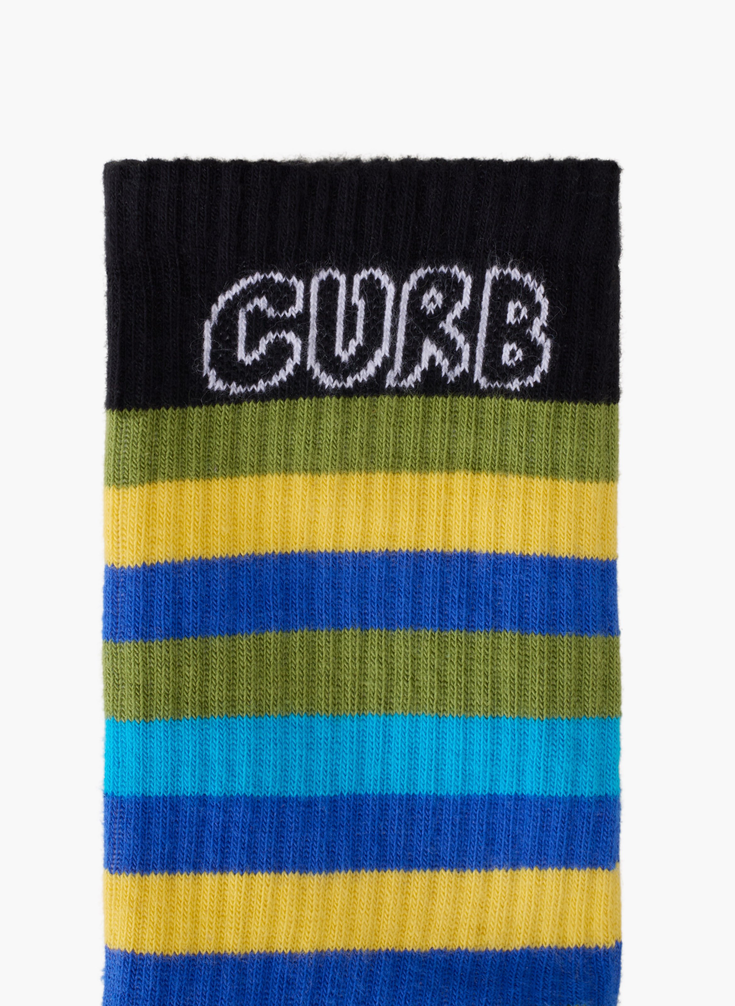 Chaussettes rayées curb en coton LANVIN Vert