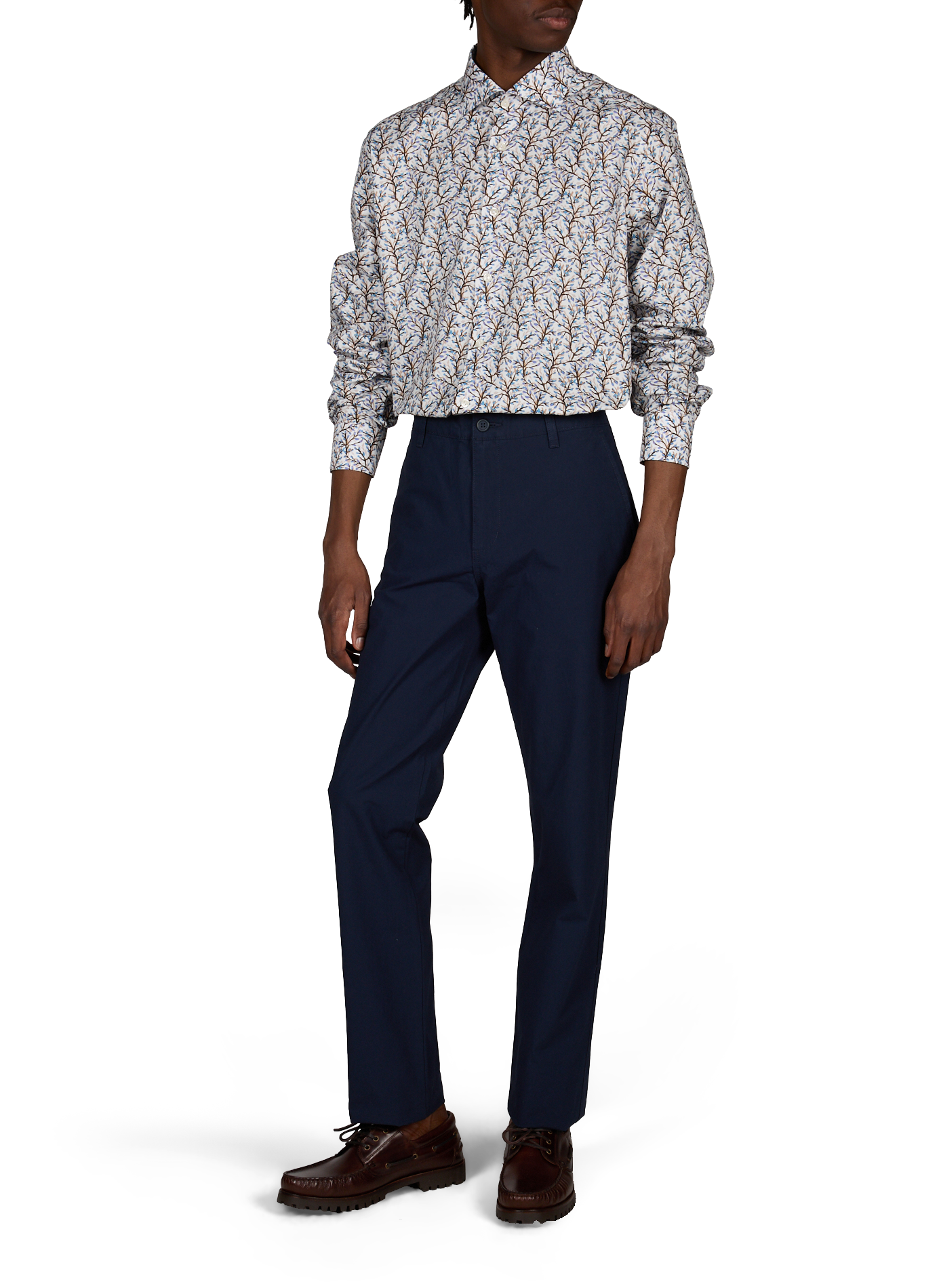 Pantalon droit en coton mélangé DOCKERS Bleu