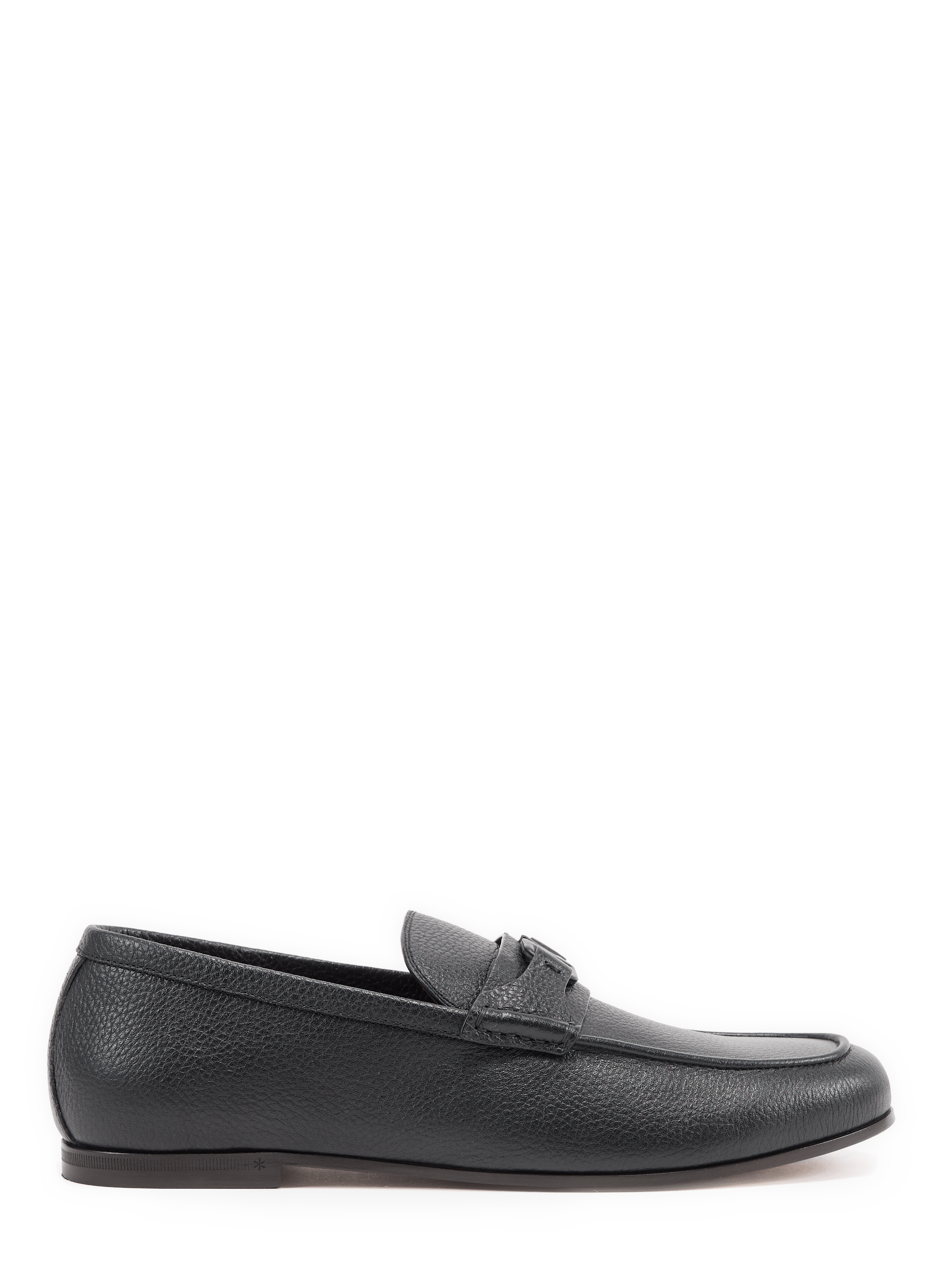 Buckle Loafers in Grained Leather VALENTINO Black