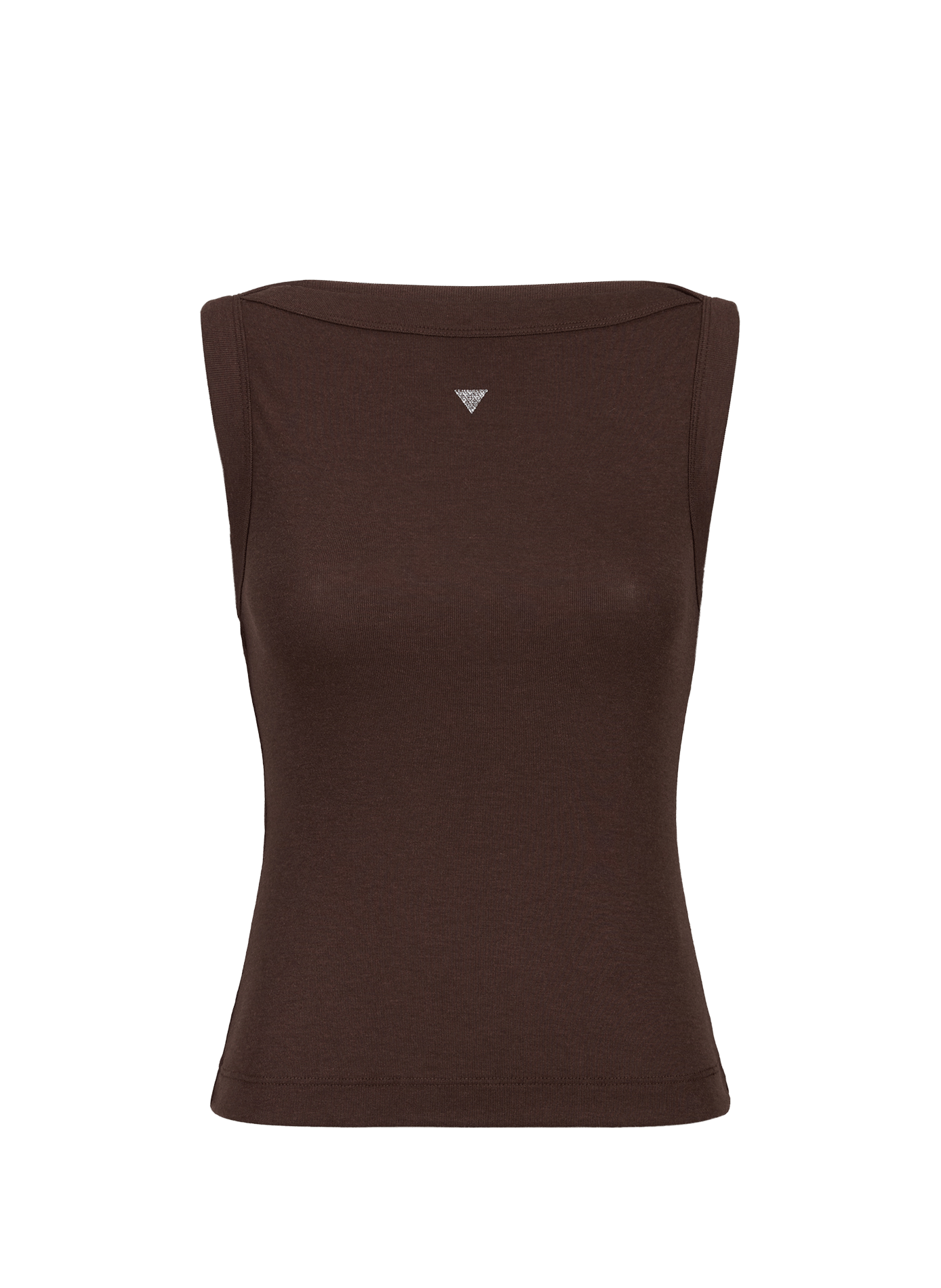 Top Tina à logo brillant GUESS Marron