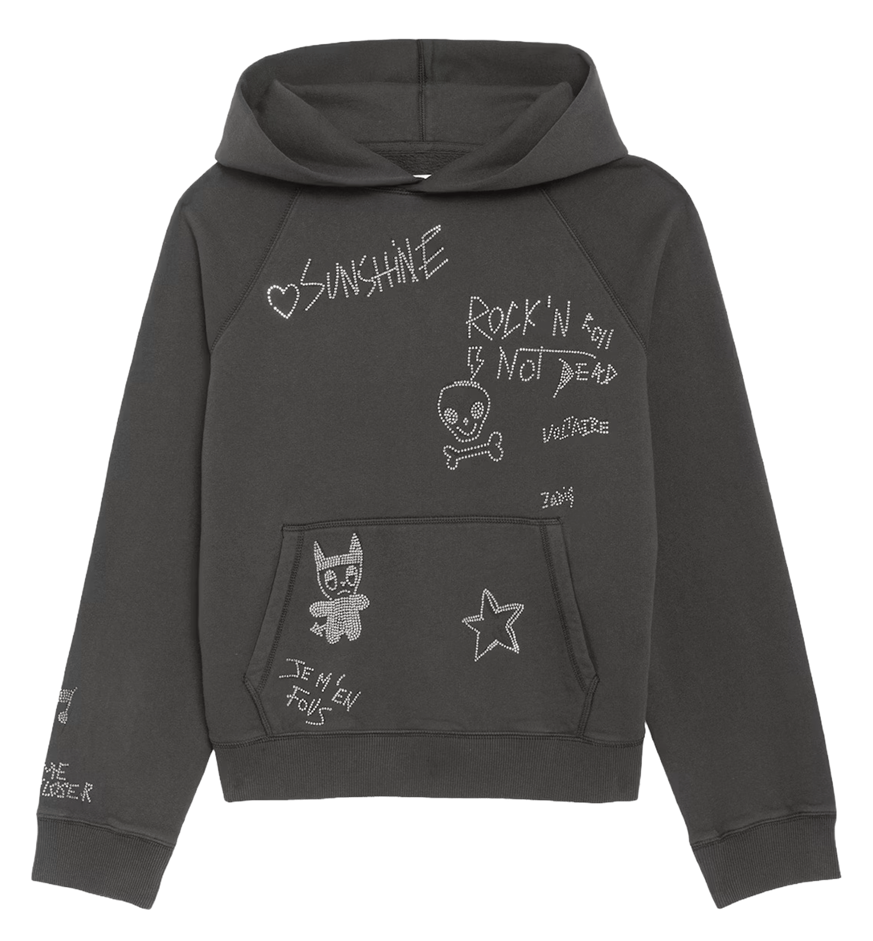 Sweat droit en coton georgy ZADIG&VOLTAIRE Gris