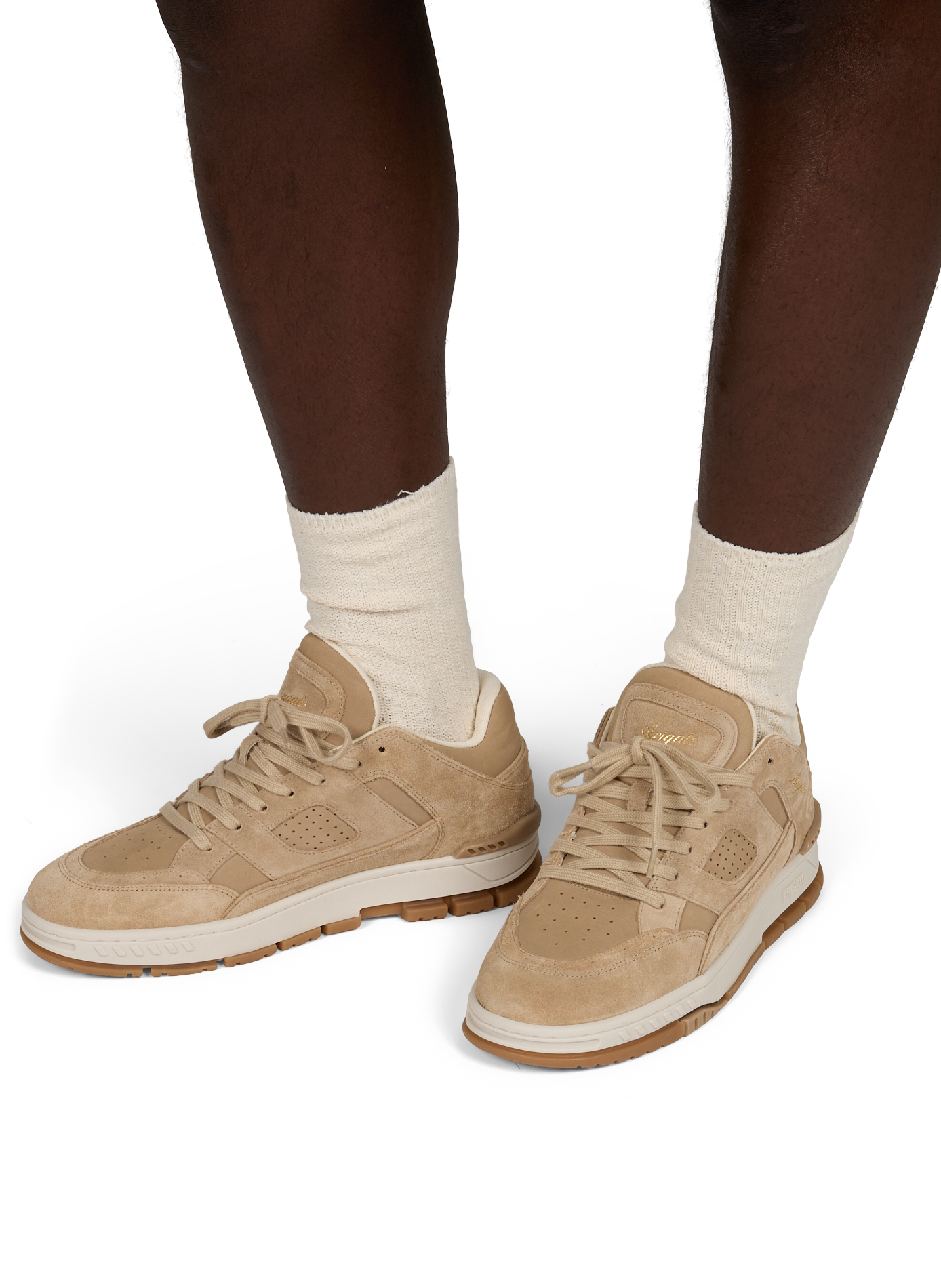 Area Lo sneakers with golden logo in leather AXEL ARIGATO Beige