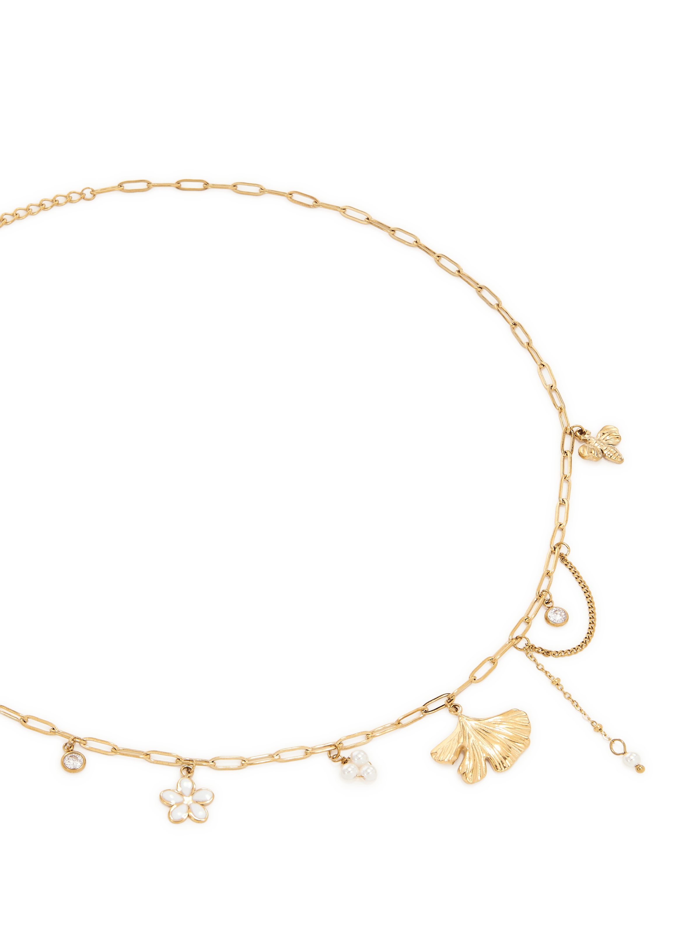Collier en acier avec charms AU PRINTEMPS PARIS Doré
