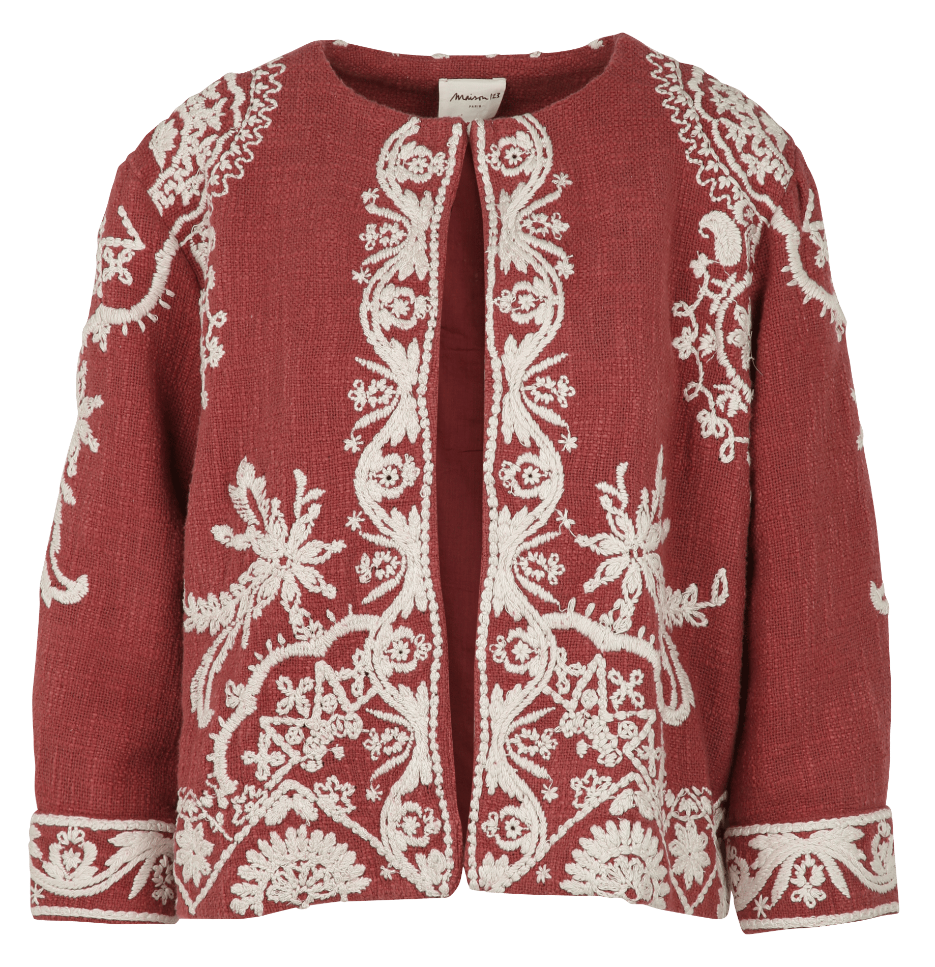 Veste col rond en coton valma MAISON 123 Rose