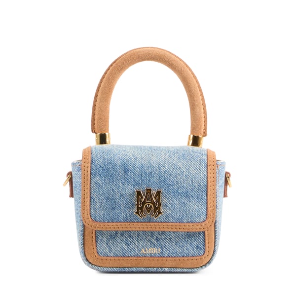 Sac à main Nano Ma en cuir et denim Sac à main Nano Ma en cuir et denim