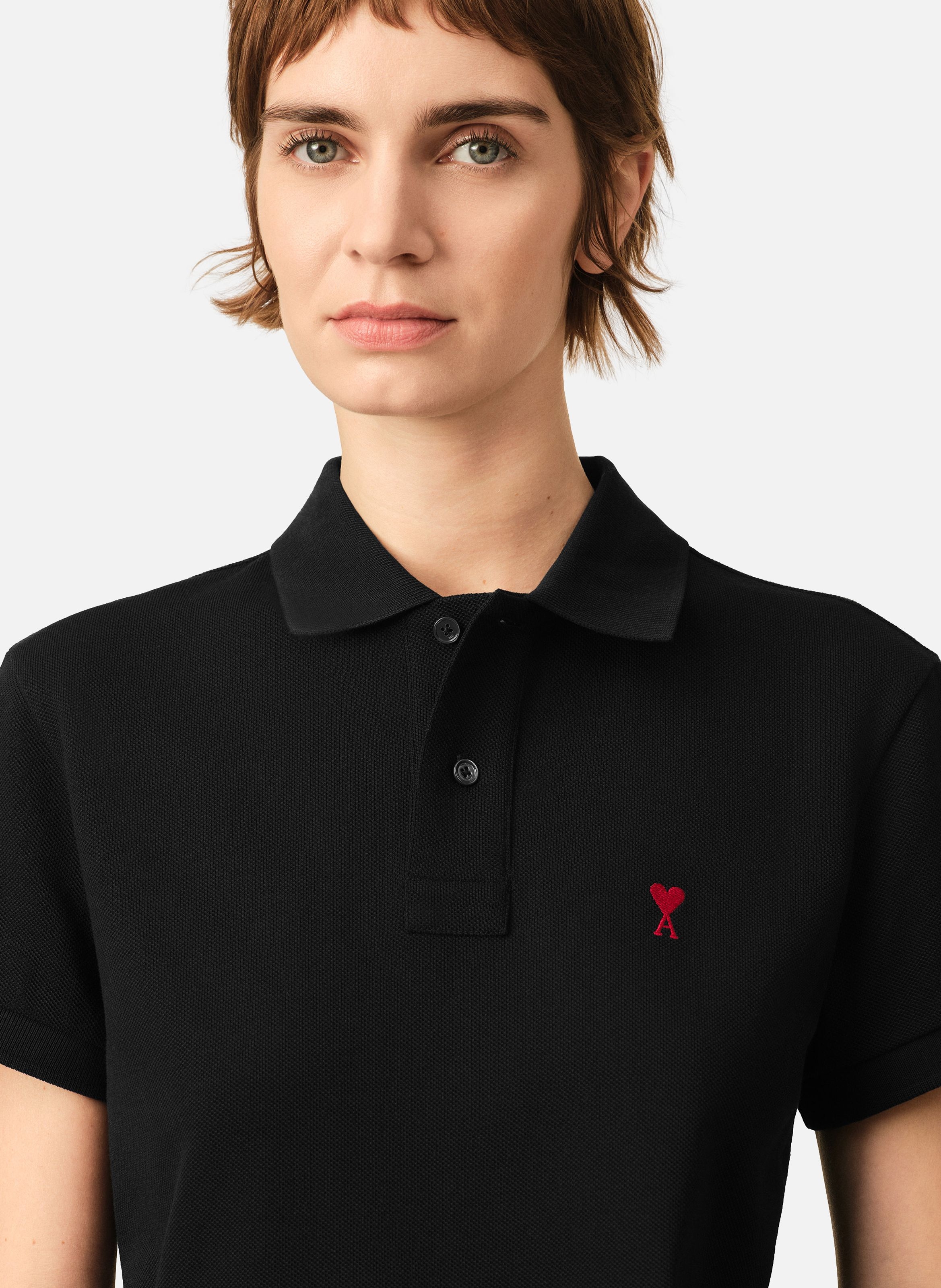 Polo ami de coeur unisexe AMI PARIS Noir