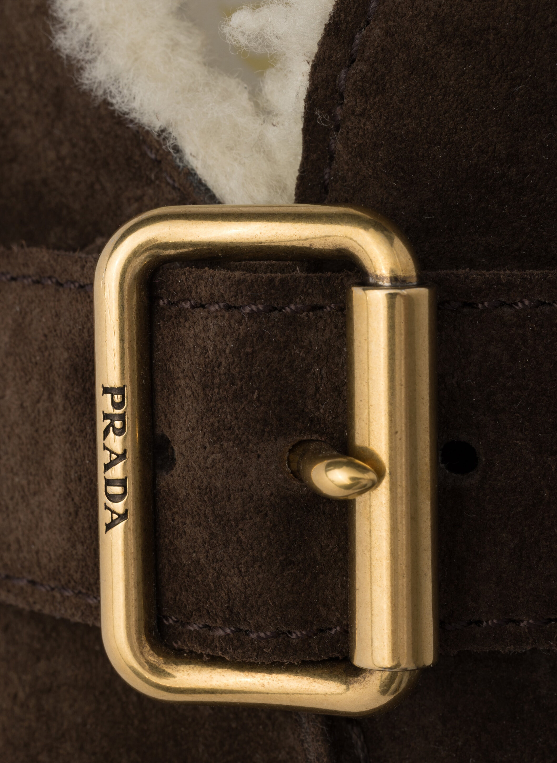 Mules en veau velours PRADA Marron