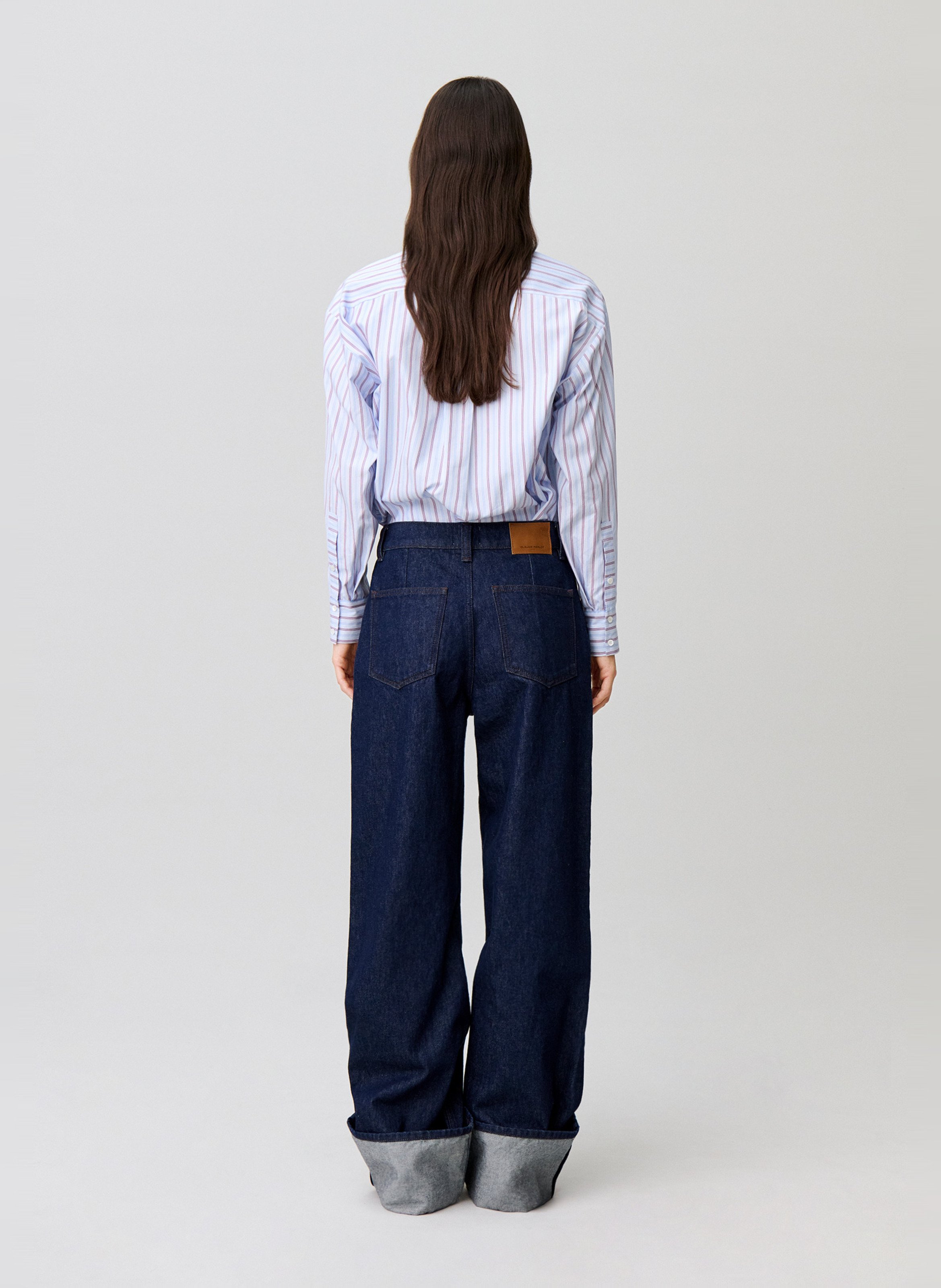 Jean large taille haute en coton CLAUDIE PIERLOT Bleu