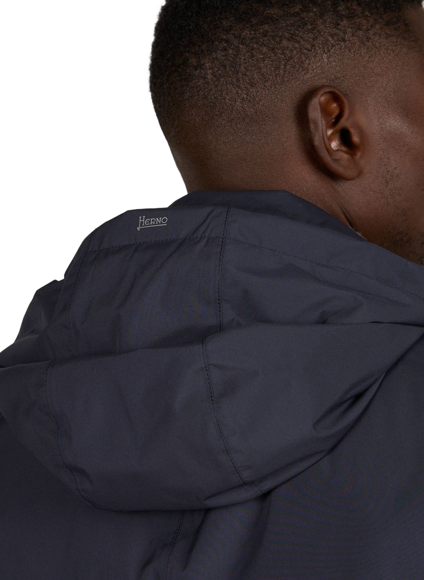 Straight hooded parka HERNO Blue