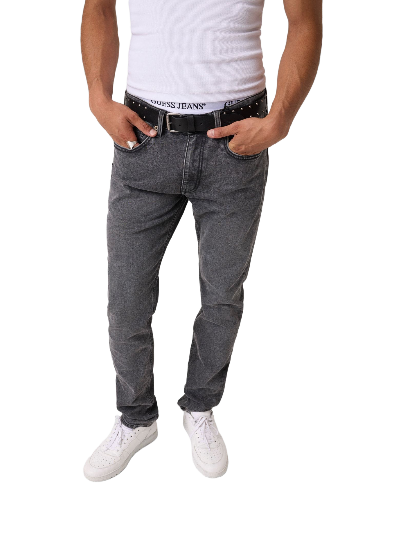 Slim-fit cotton-blend jeans GUESS Grey