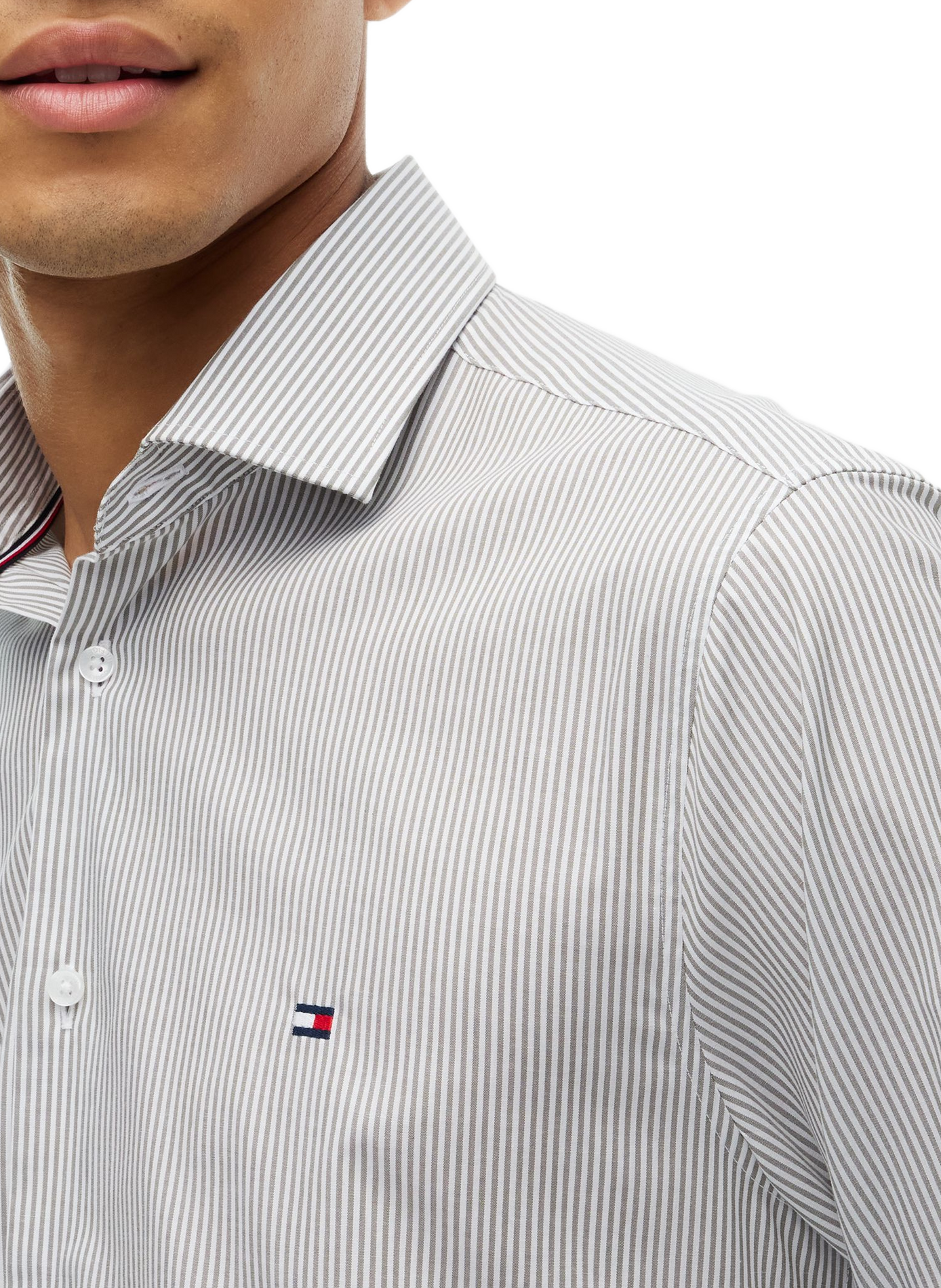 Gestreiftes Hemd aus Baumwolle TOMMY HILFIGER Grun