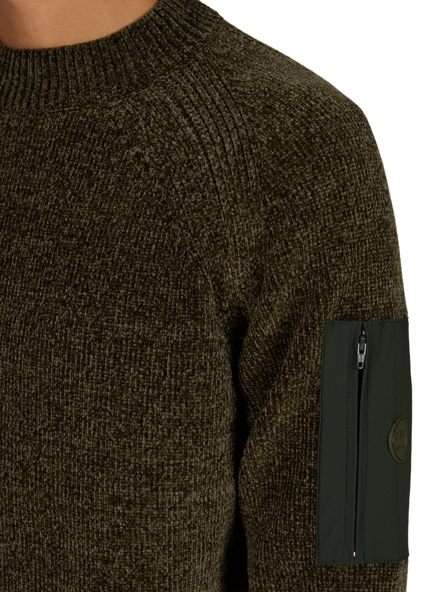 Pull Javier Gordona col rond droit uni 1789 CALA Kaki