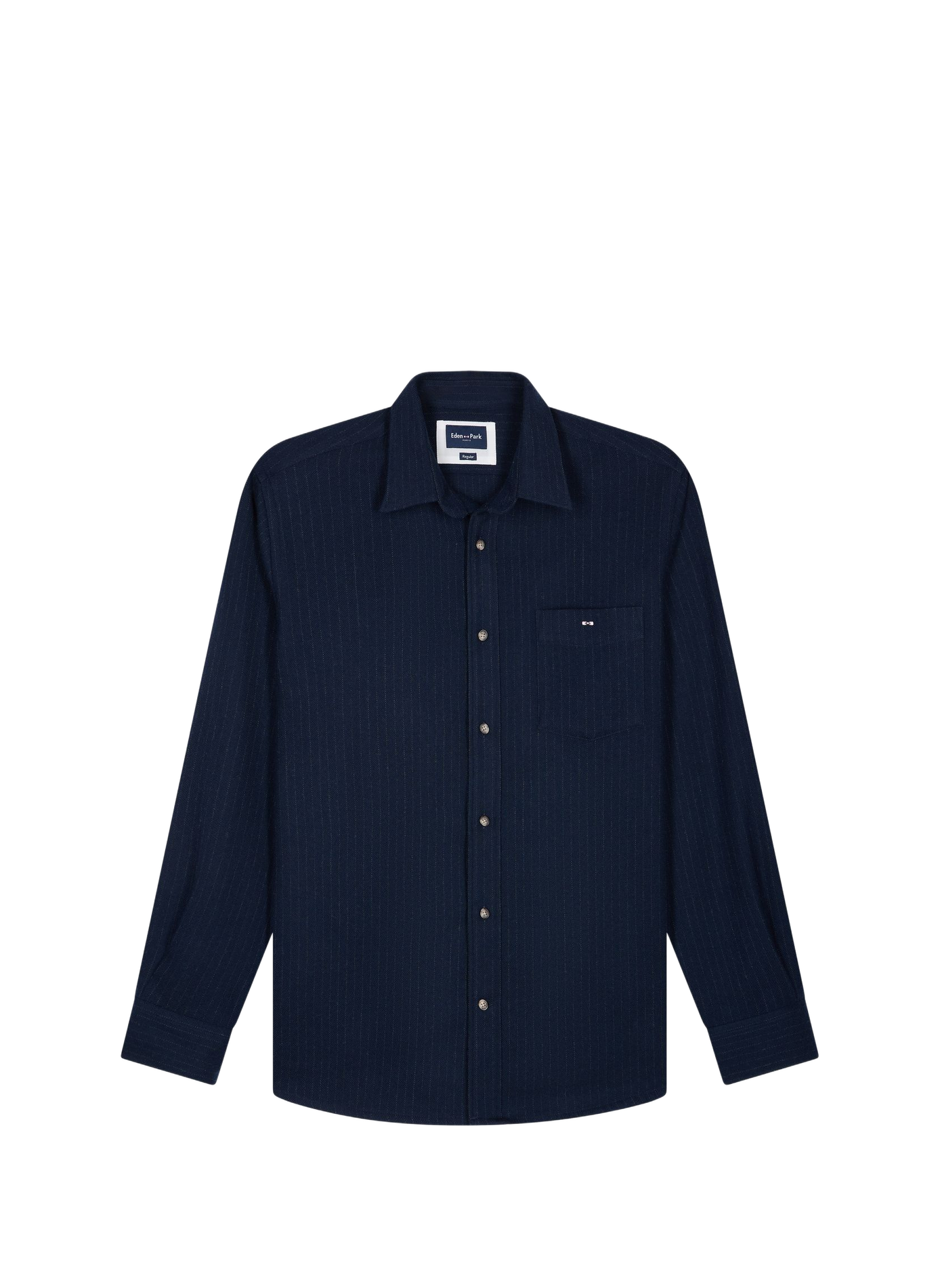 Straight classic collar shirt in striped cotton EDEN PARK Blue