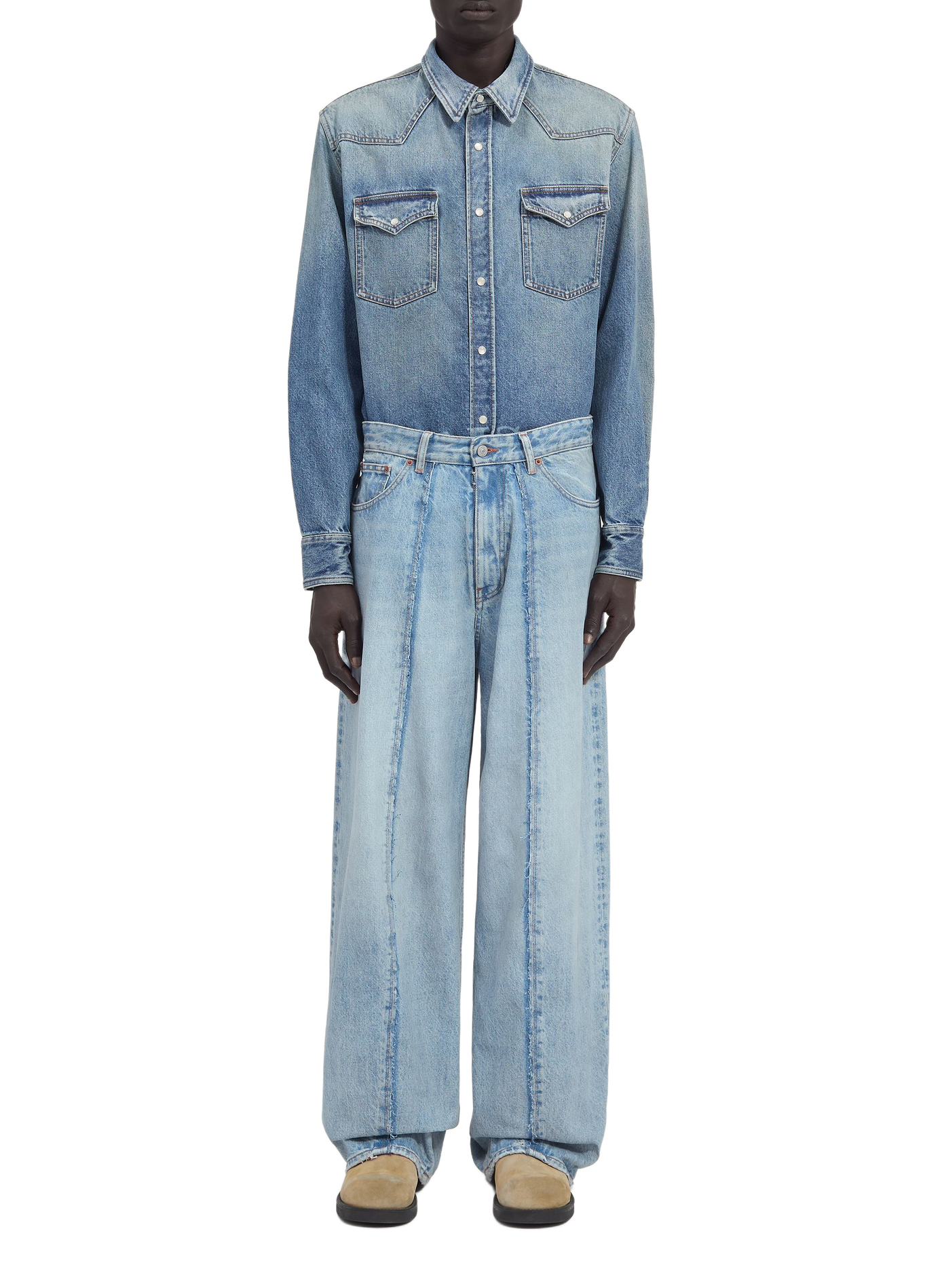 Jean large rond délavé MAISON MARGIELA Bleu