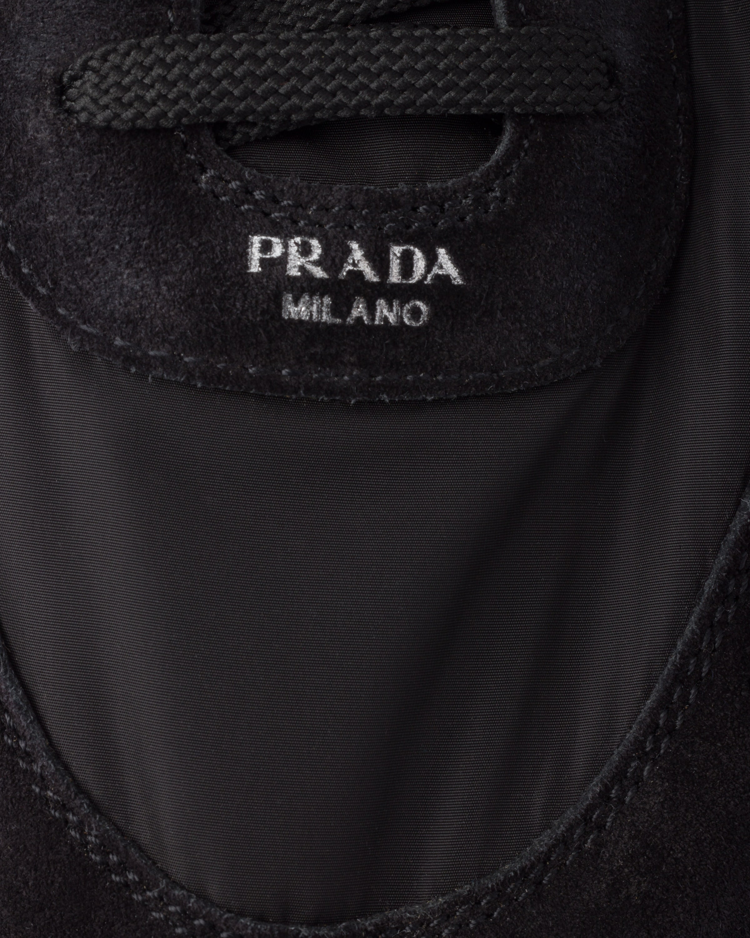 Sneakers élastiques collapse en re-nylon et veau v PRADA Noir