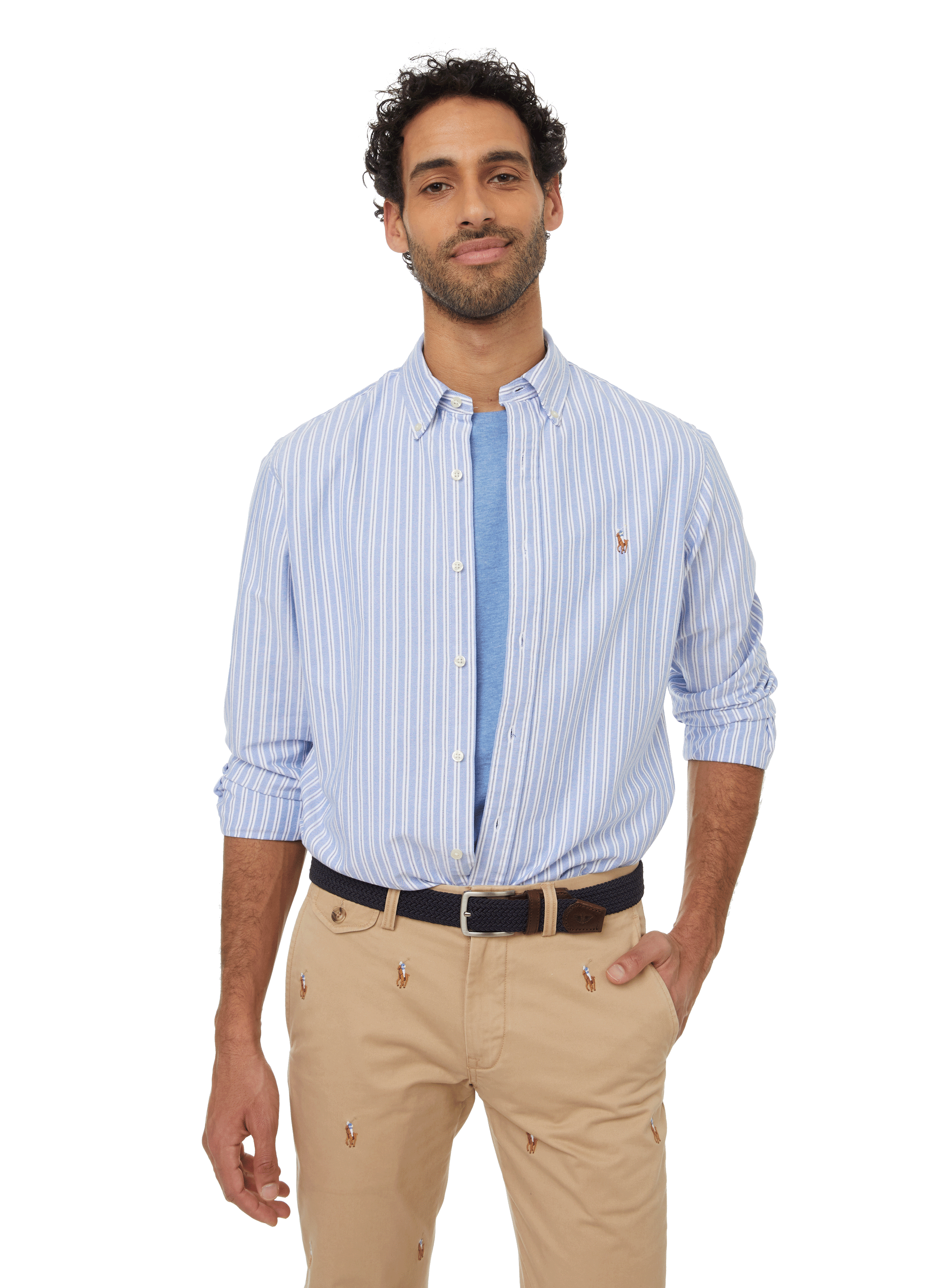 POLO RALPH LAUREN Chemise rayée en coton Bleu