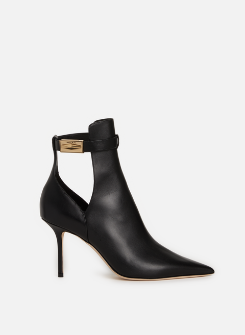 Pointed-toe leather ankle boots BlackJIMMY CHOO 