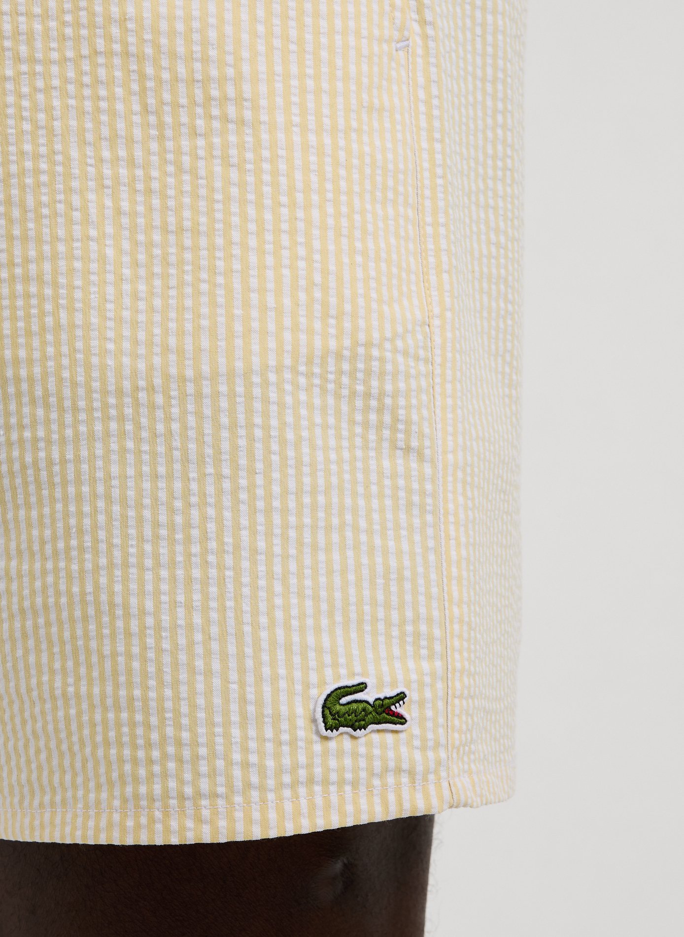 Striped cotton-blend shorts LACOSTE Yellow