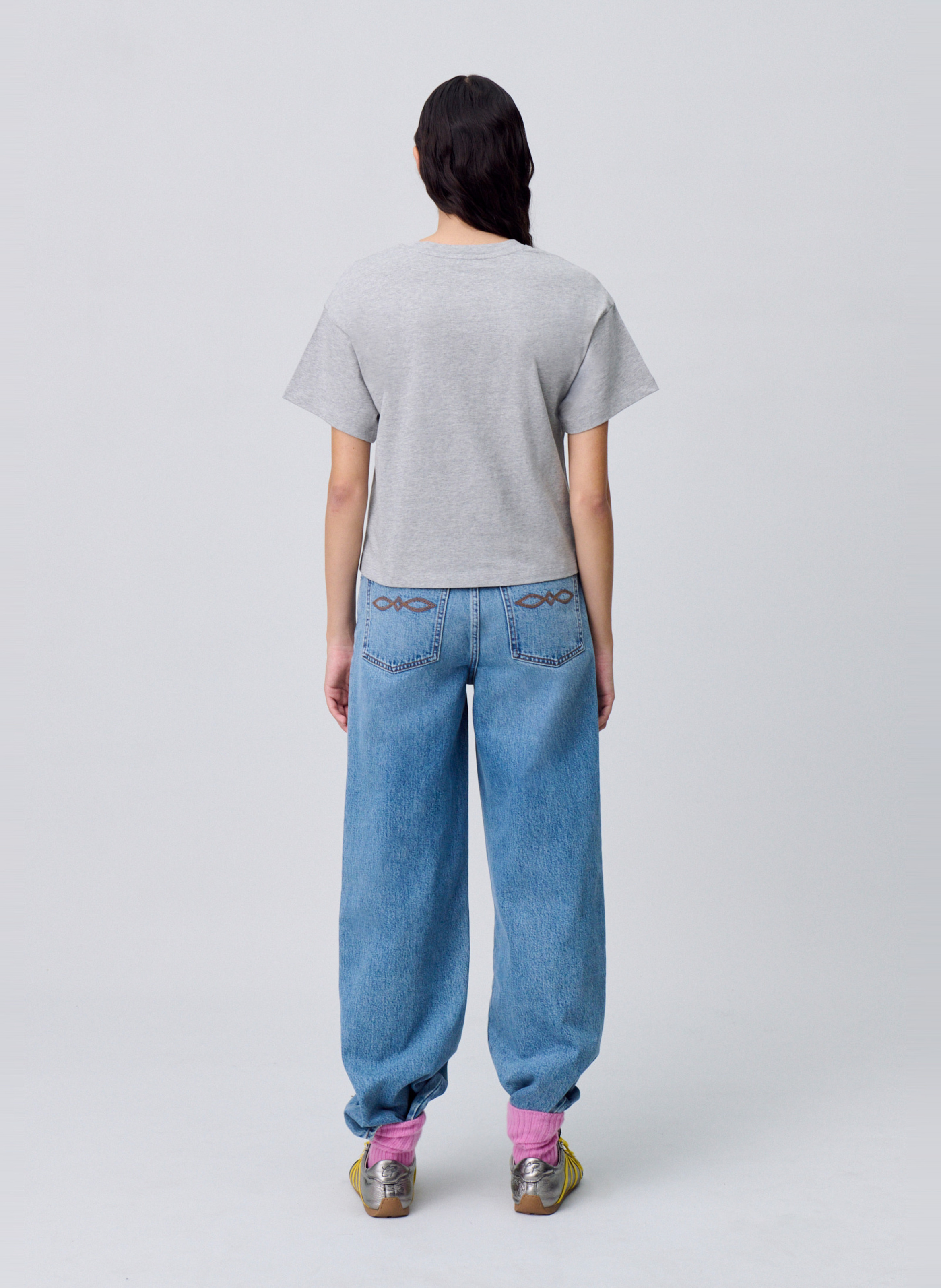 Tee-shirt droit en coton CLAUDIE PIERLOT Gris