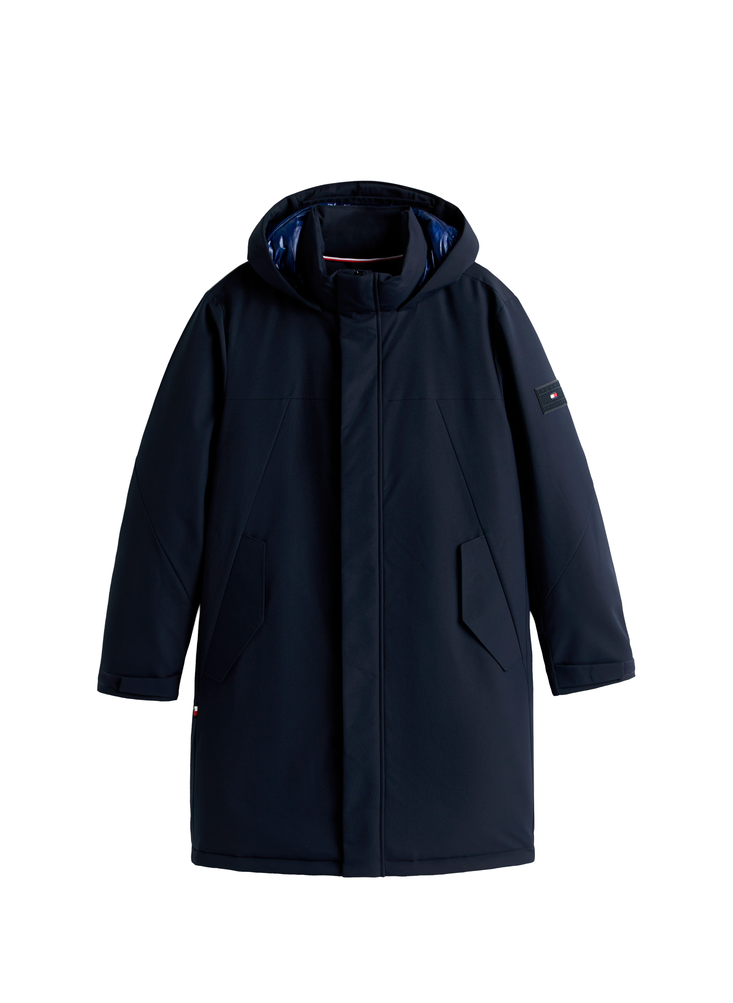 Straight hooded parka TOMMY HILFIGER Blue
