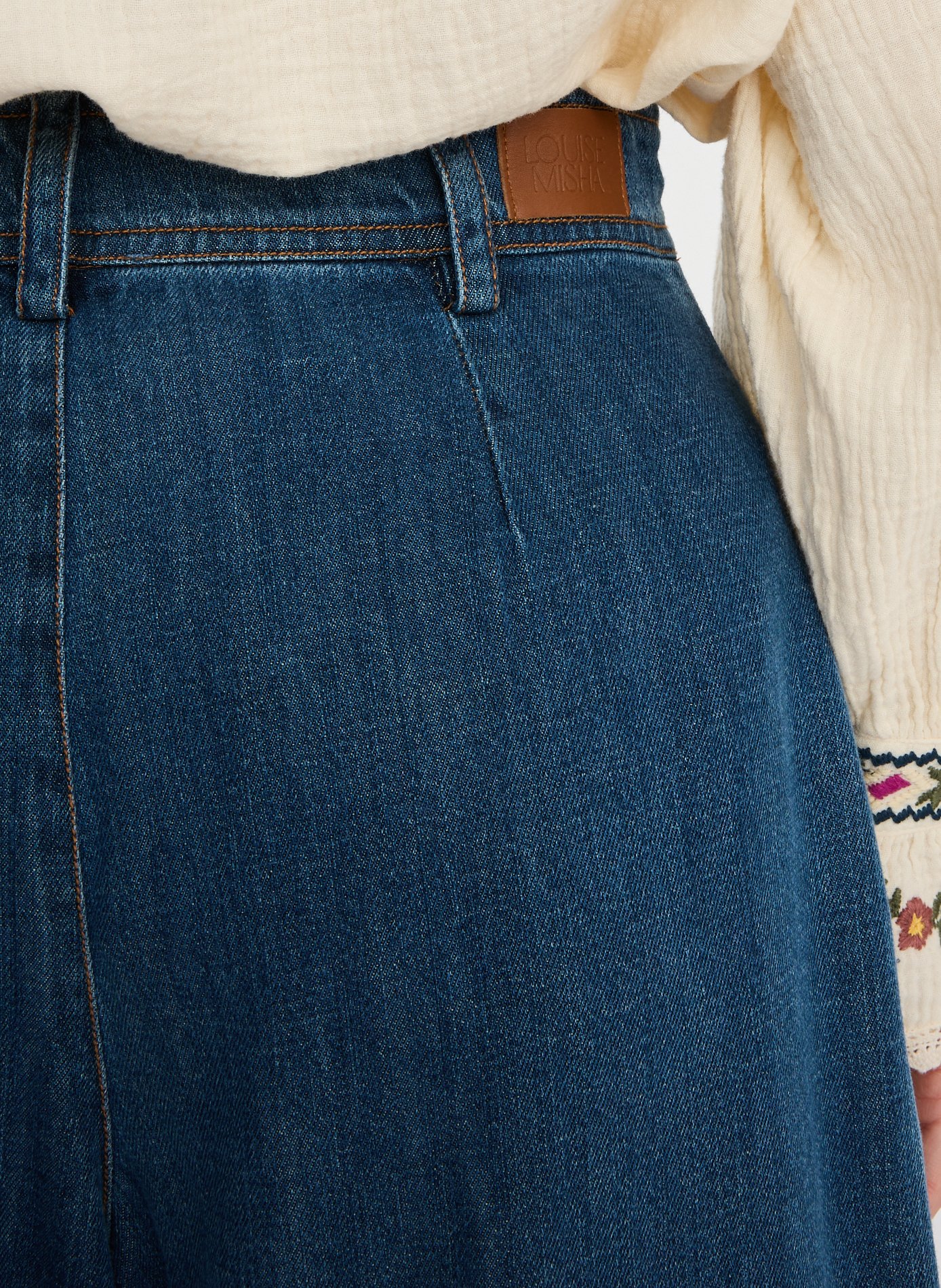 Pantalon large en coton mélangé LOUISE MISHA Bleu