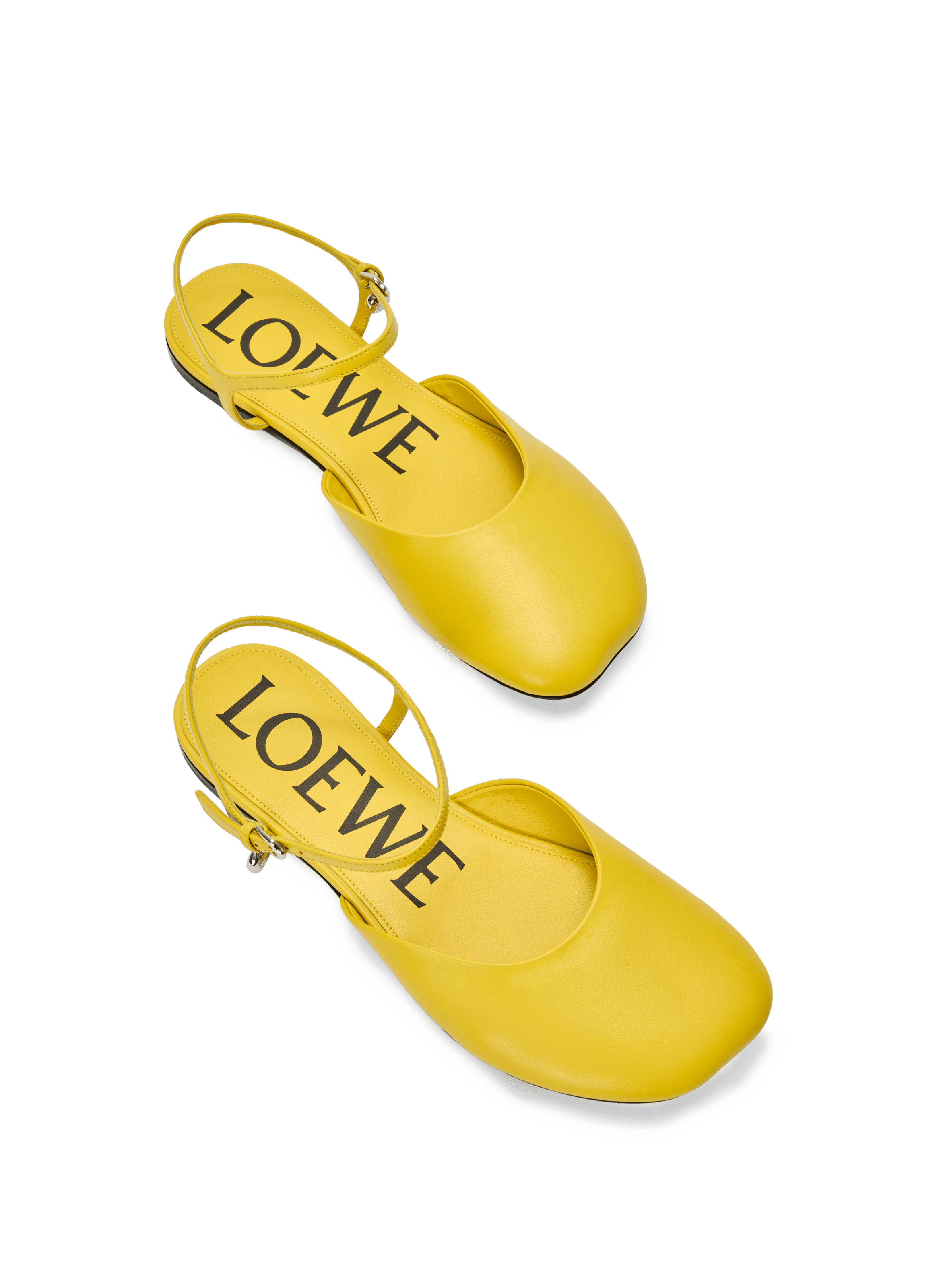 Ankle strap lamb leather ballet flats LOEWE Yellow