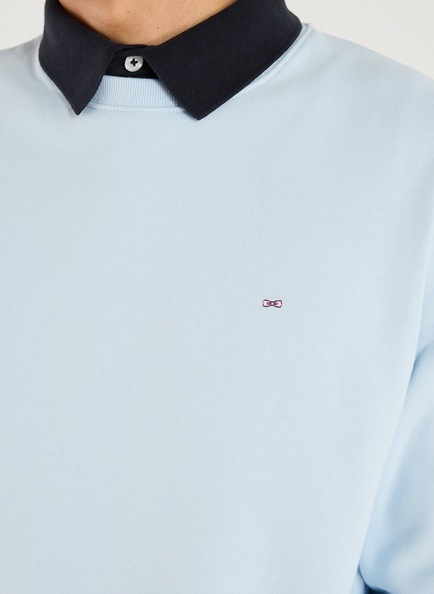 Sweatshirt uni en coton EDEN PARK Bleu