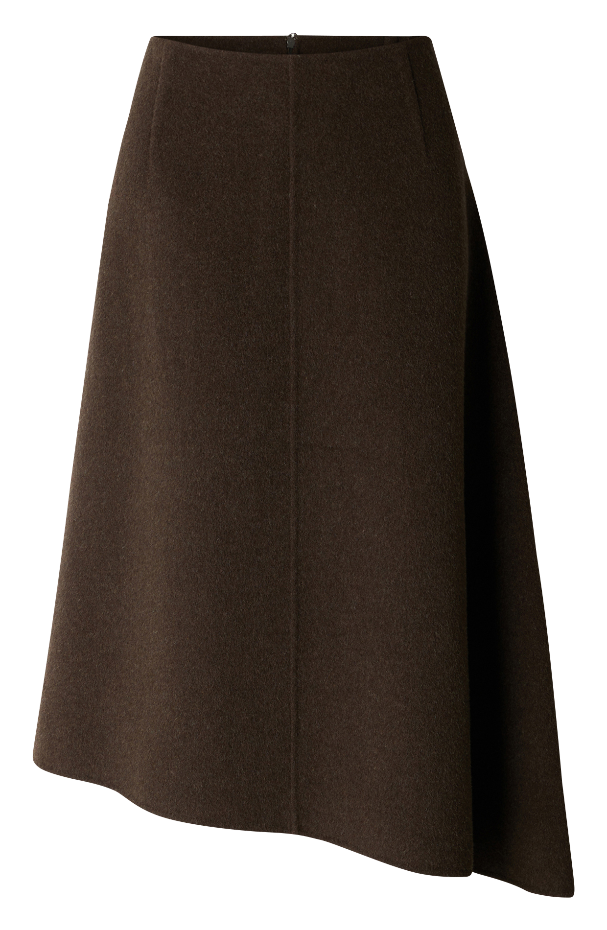 Jupe midi asymétrique en maine mélangée geneve SOEUR Kaki