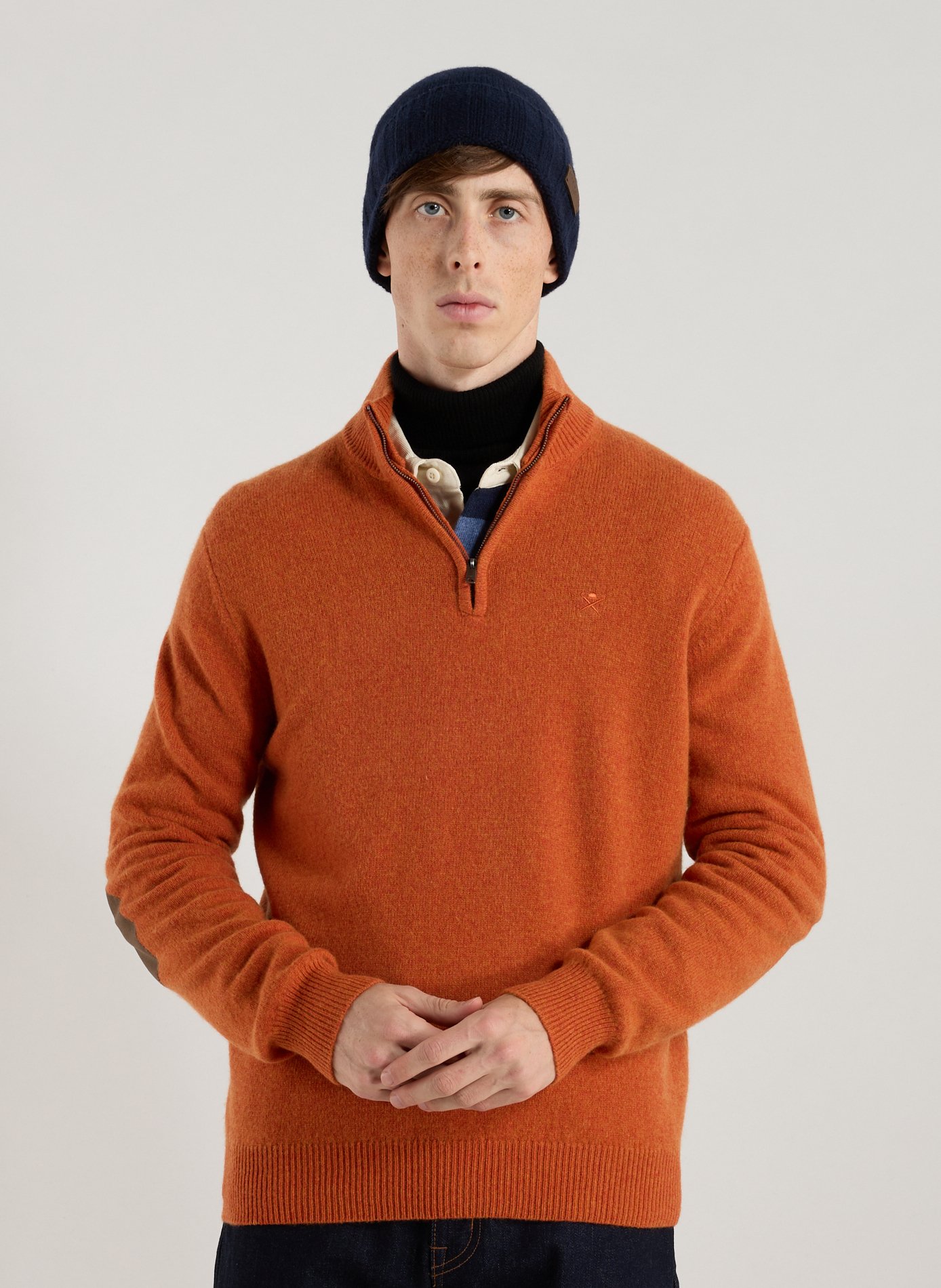 HACKETT High collar sweatshirt in wool Beige