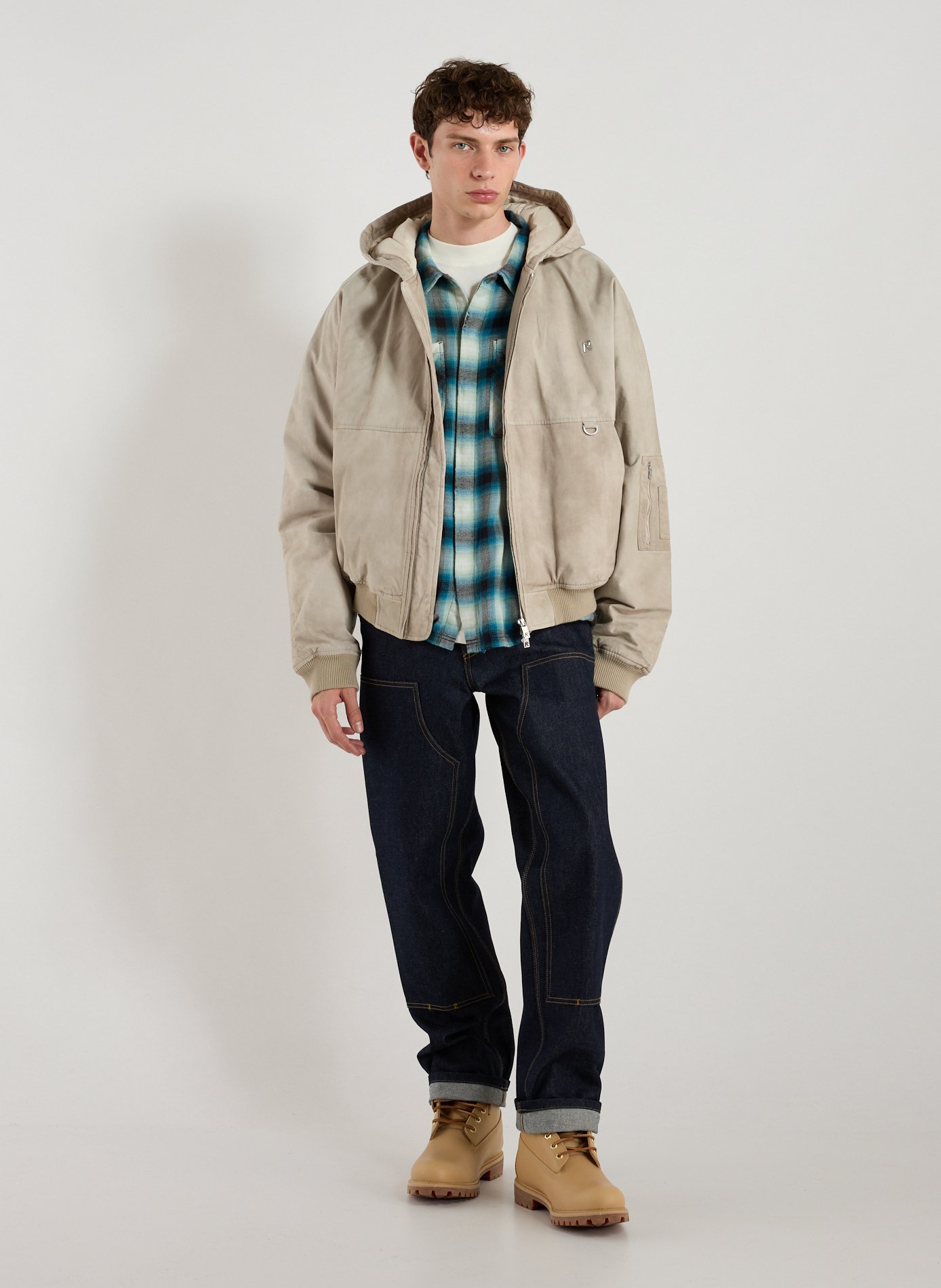 Hooded cotton jacket REPRESENT Beige