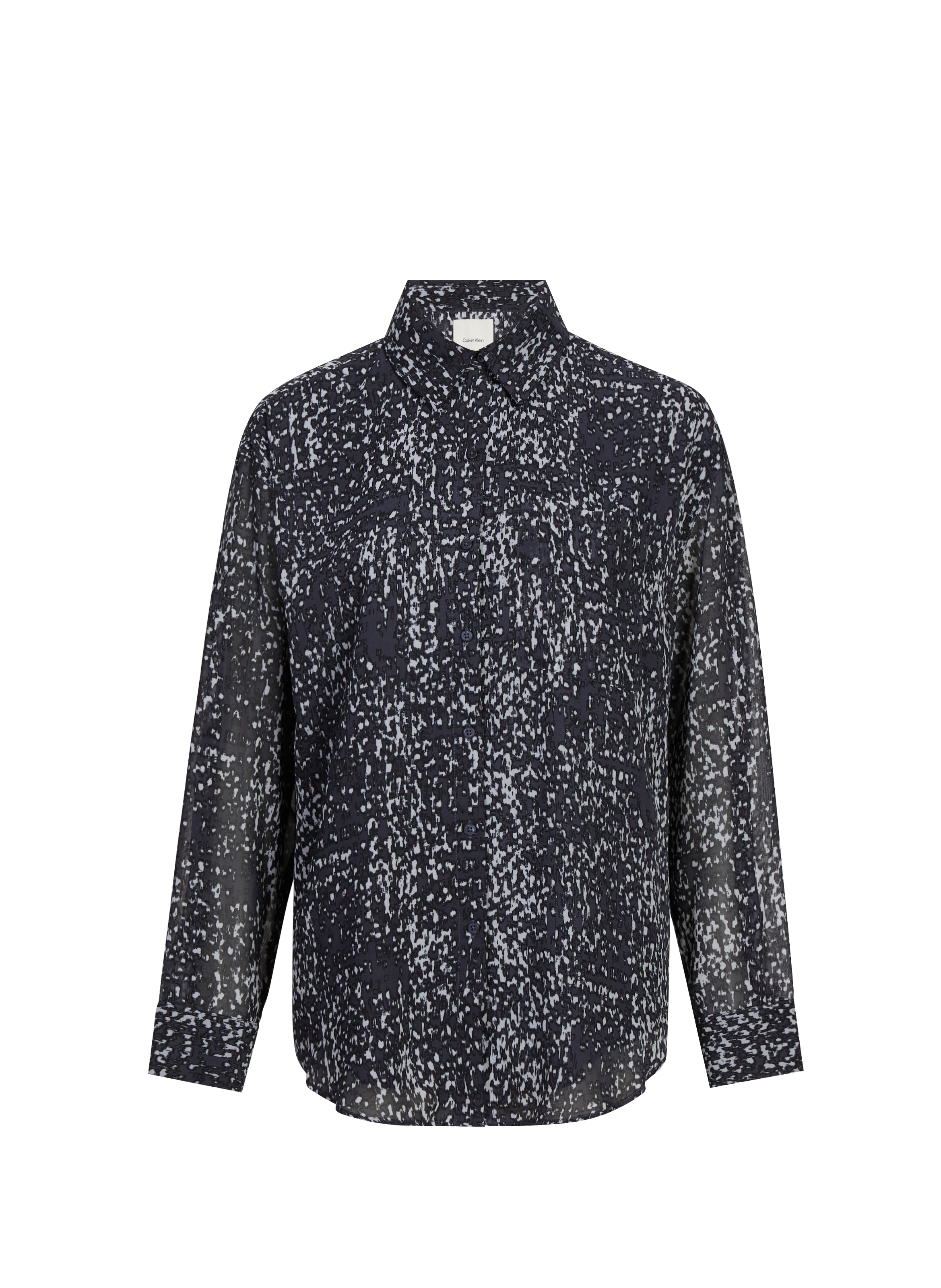 CALVIN KLEIN Classic-collar shirt with straight cuffs  Multicolour