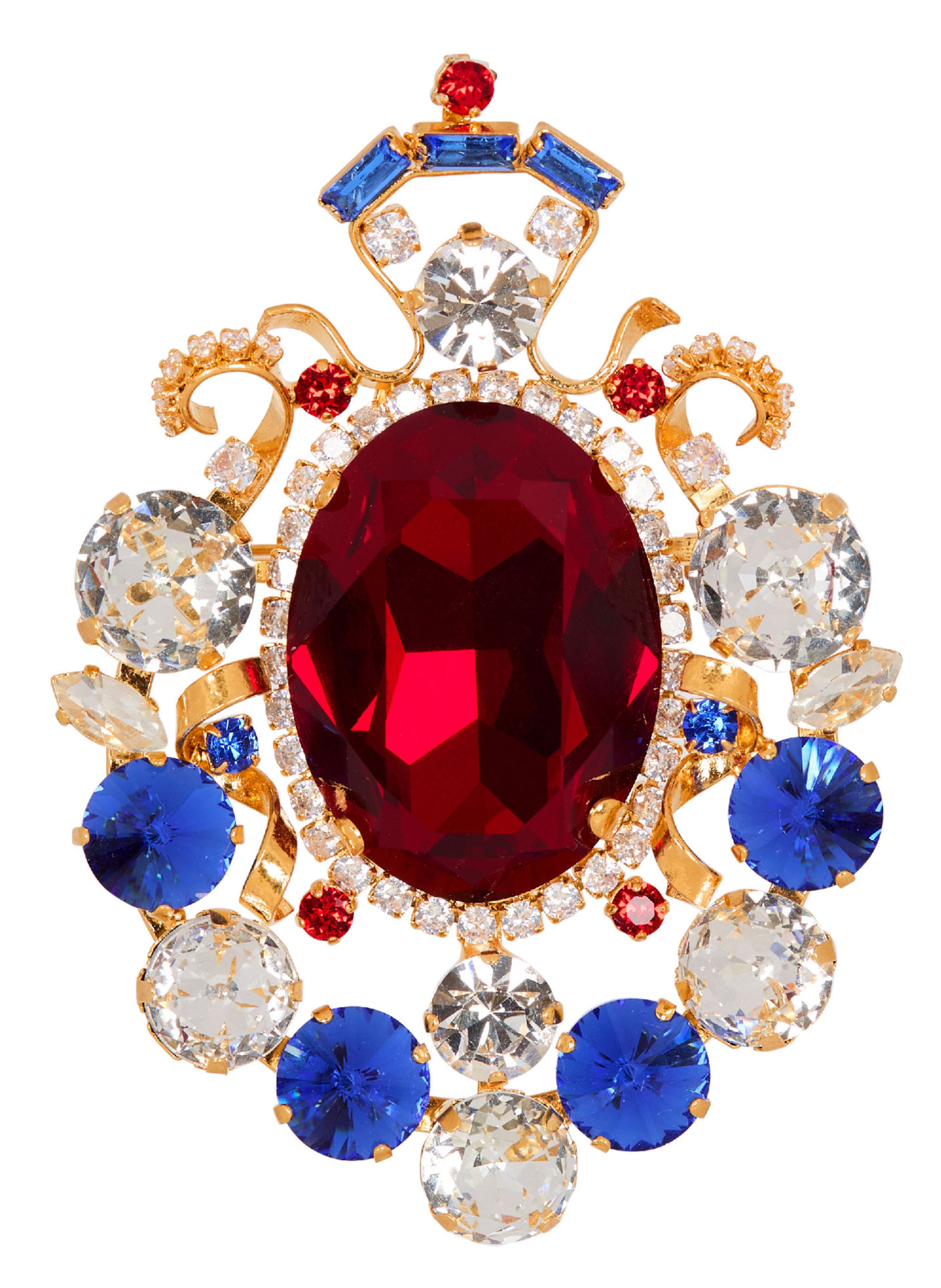 Broche gems avec cristaux BALMAIN Rouge