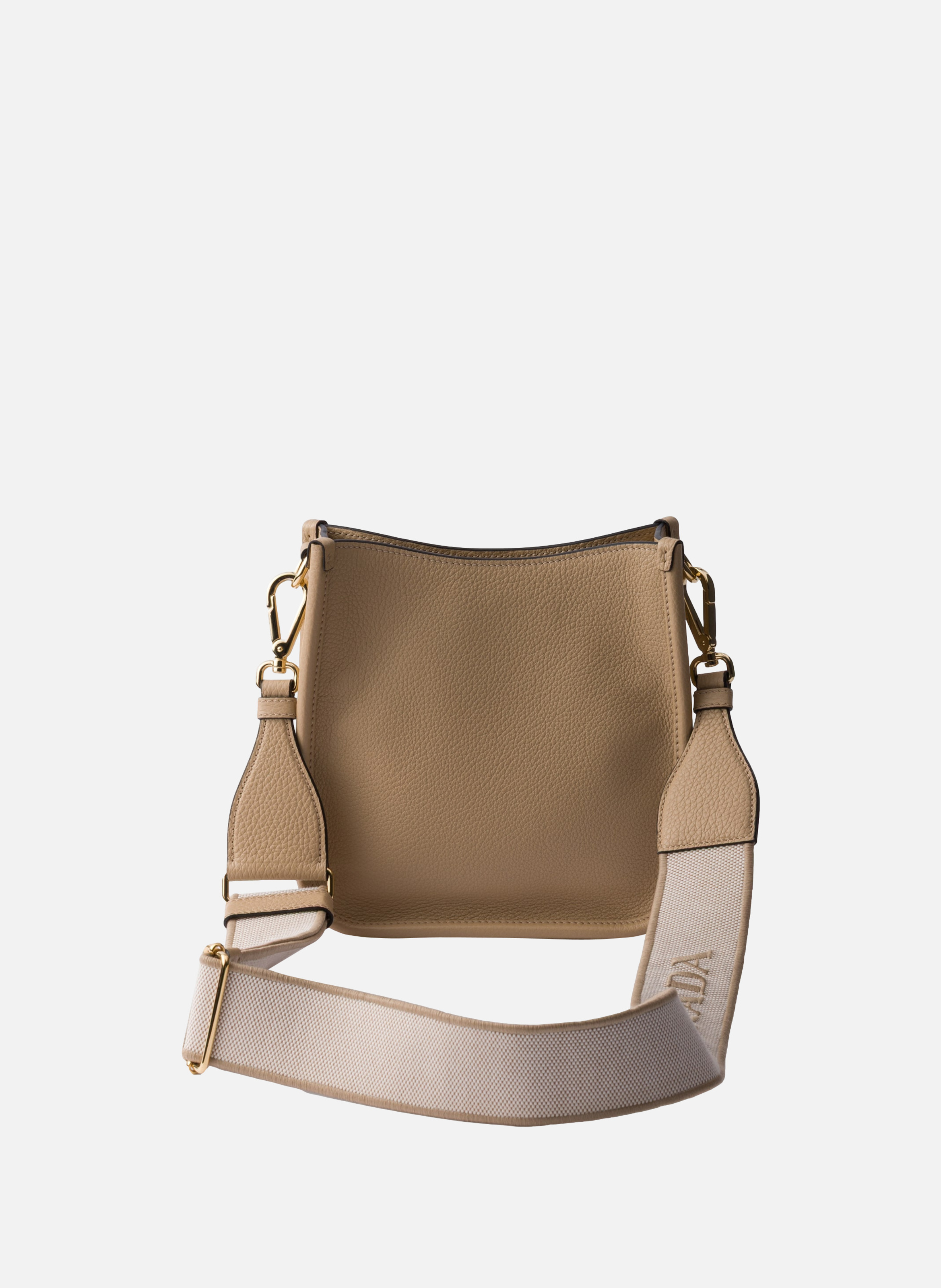 Mini sac porté épaule en cuir PRADA Beige