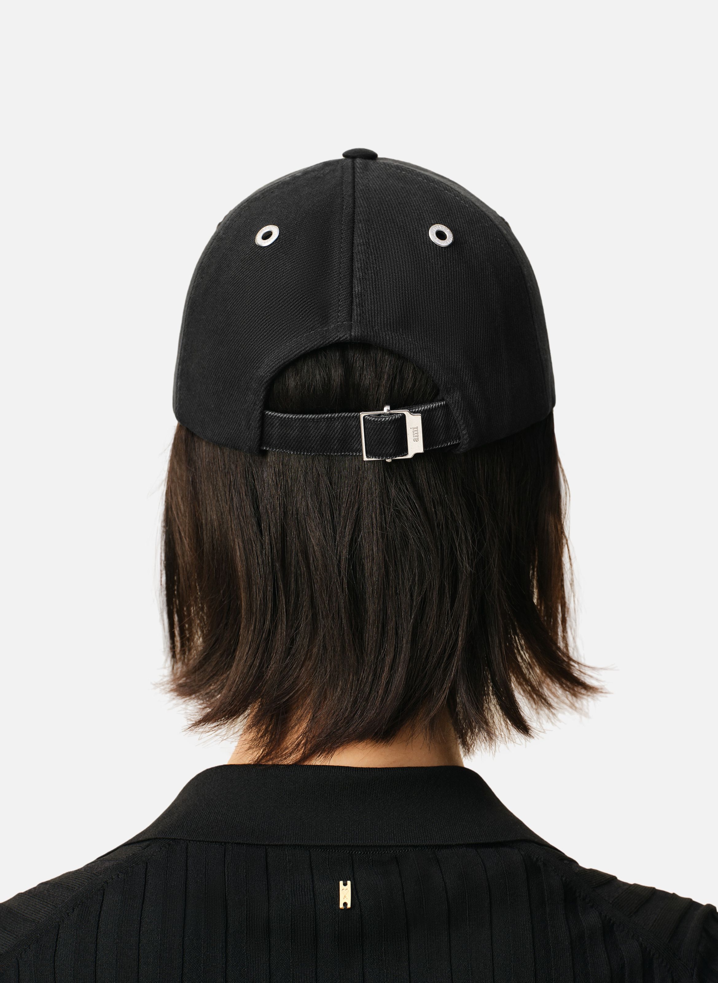 Casquette empiècement feutré ami unisexe en coton AMI PARIS Noir