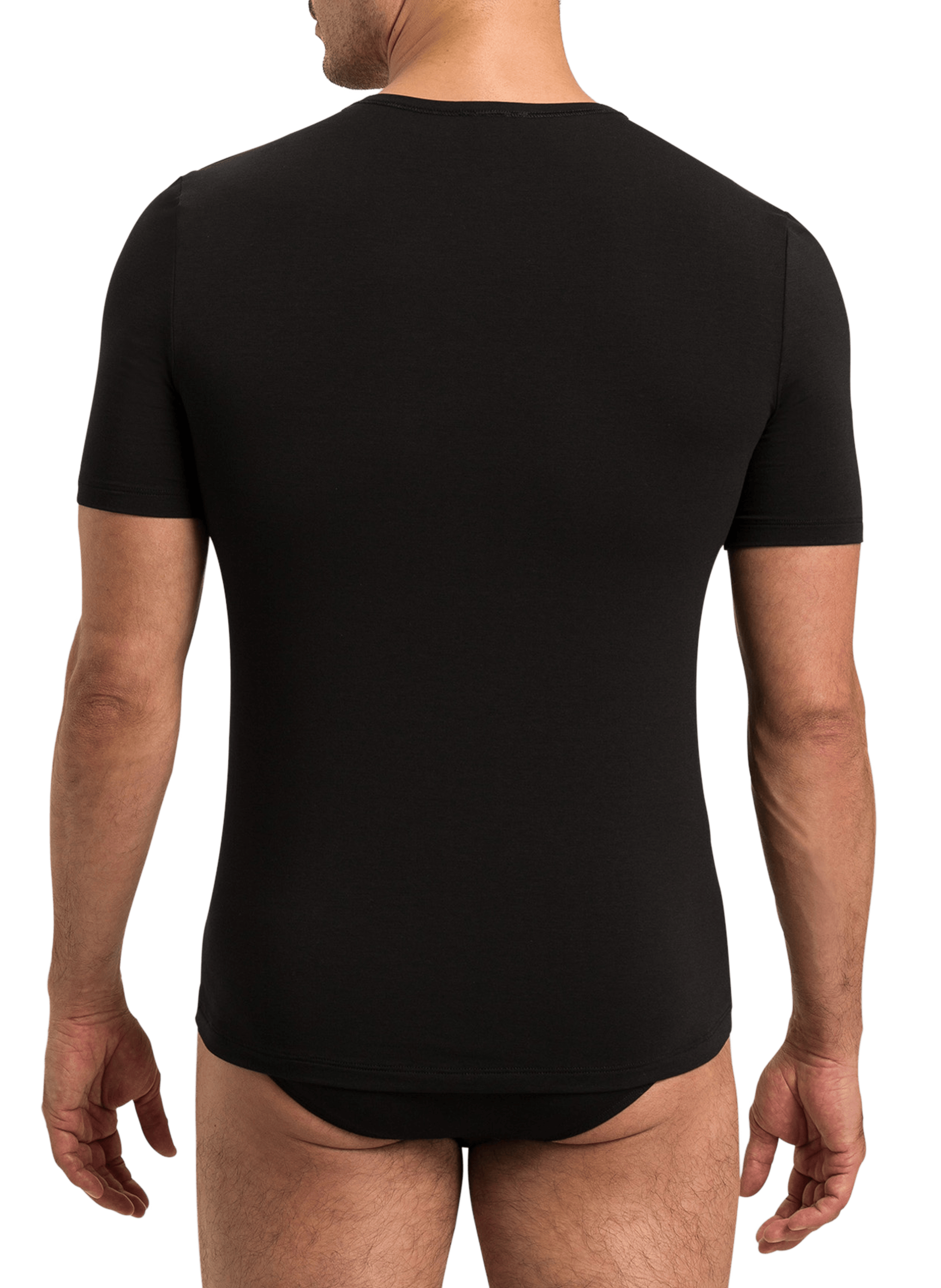Cotton-blend V-neck T-shirt HANRO Black