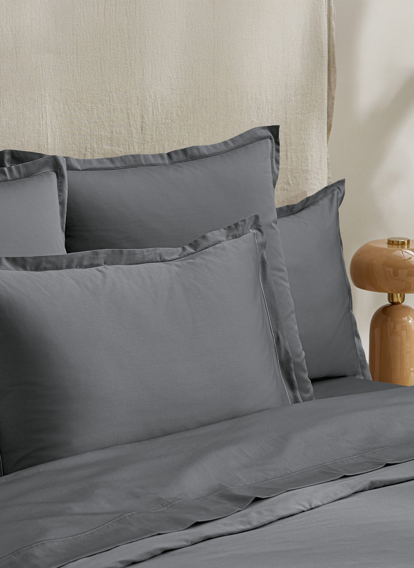 DRAP PLAT Eclat Basalte ANNE DE SOLENE Gris