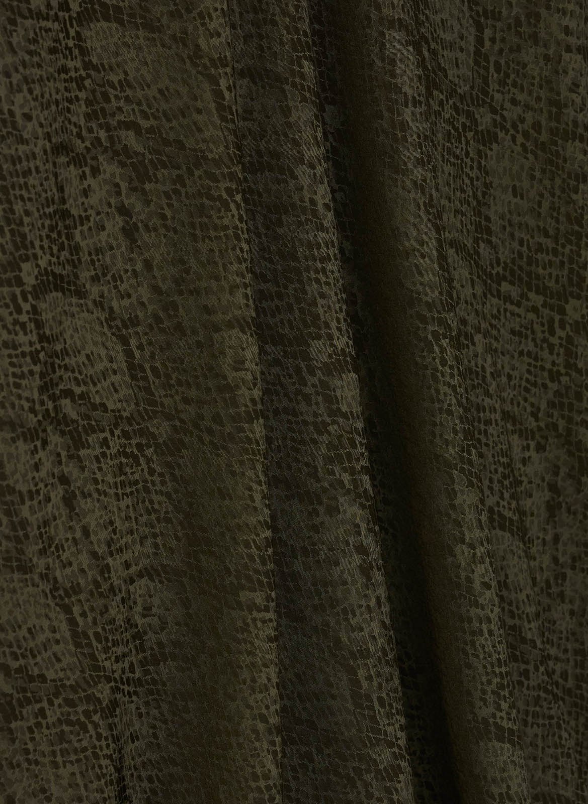 Jupe midi fluide jacquard python rista BA&SH Kaki