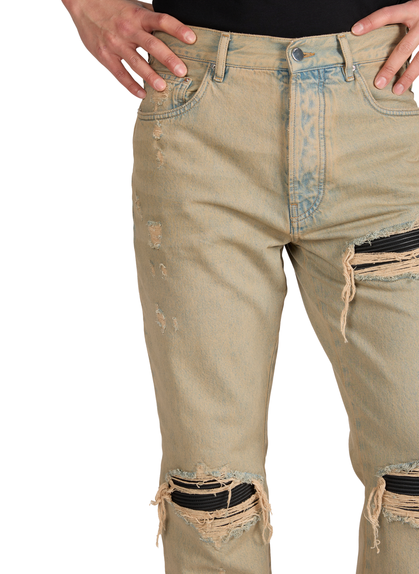 Jean déchiré en coton AMIRI Bleu