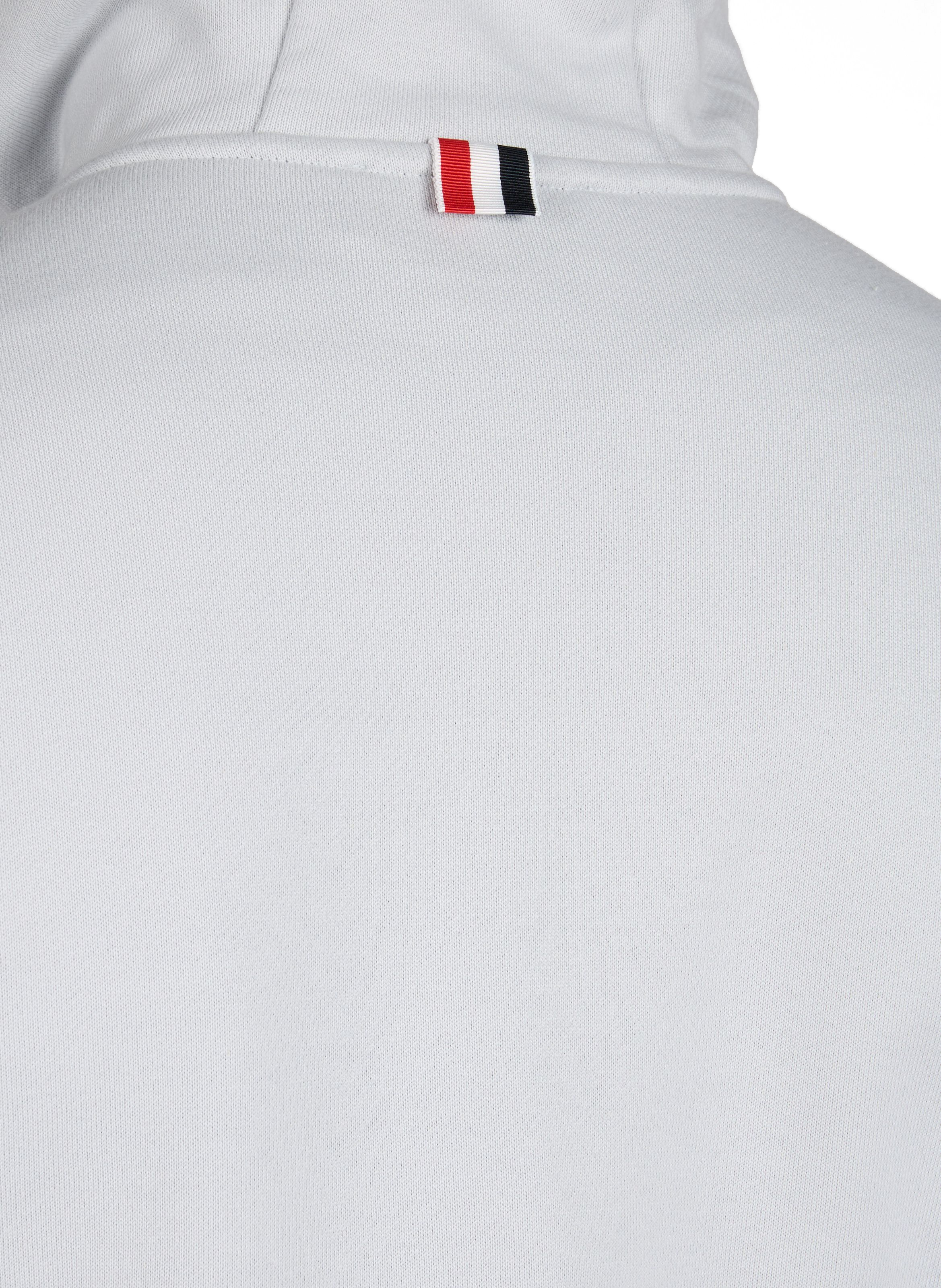 Sweat zippé à capuche en coton THOM BROWNE Gris