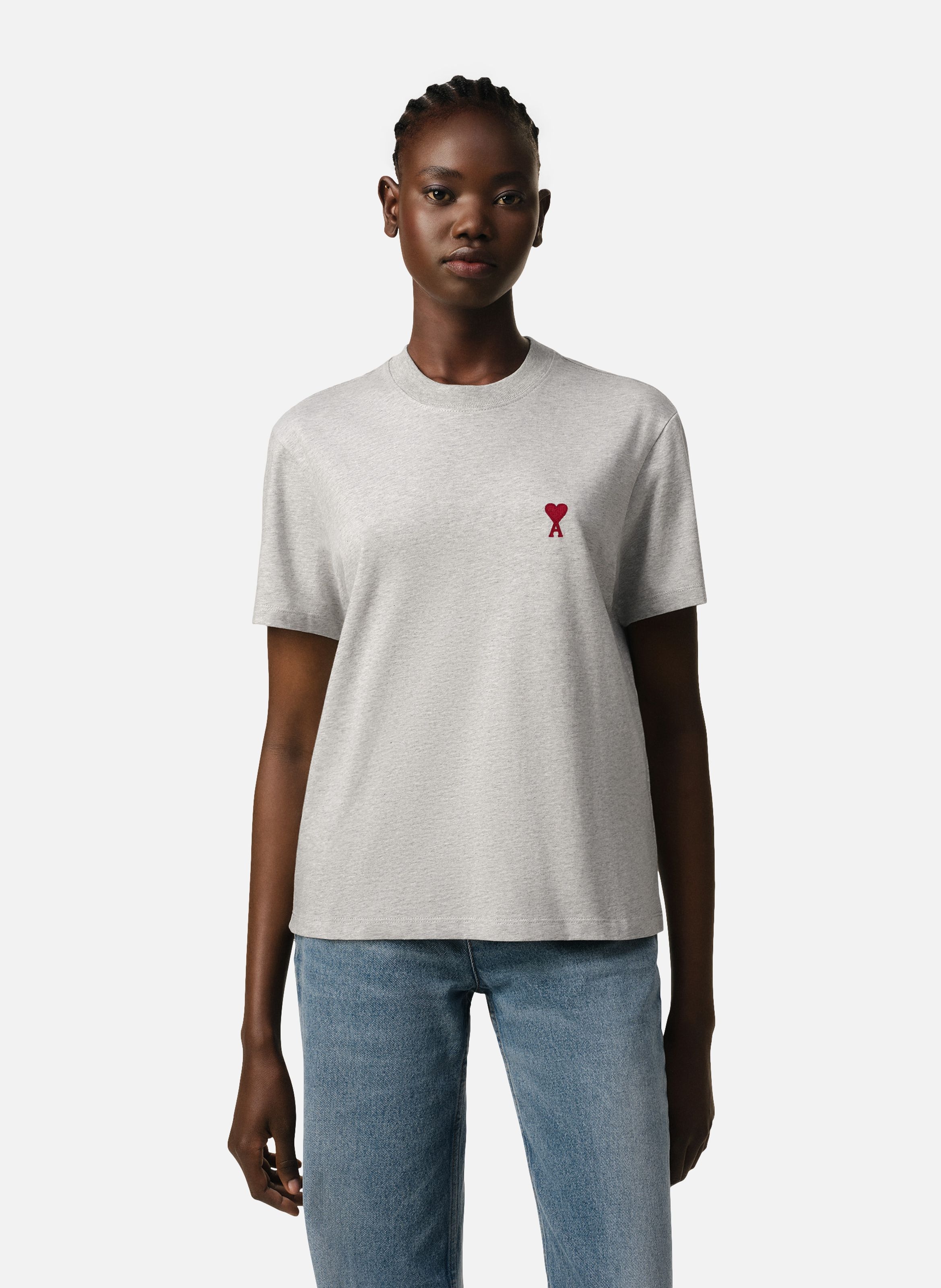 T-shirt Ami de Coeur Rouge unisexe AMI PARIS Gris
