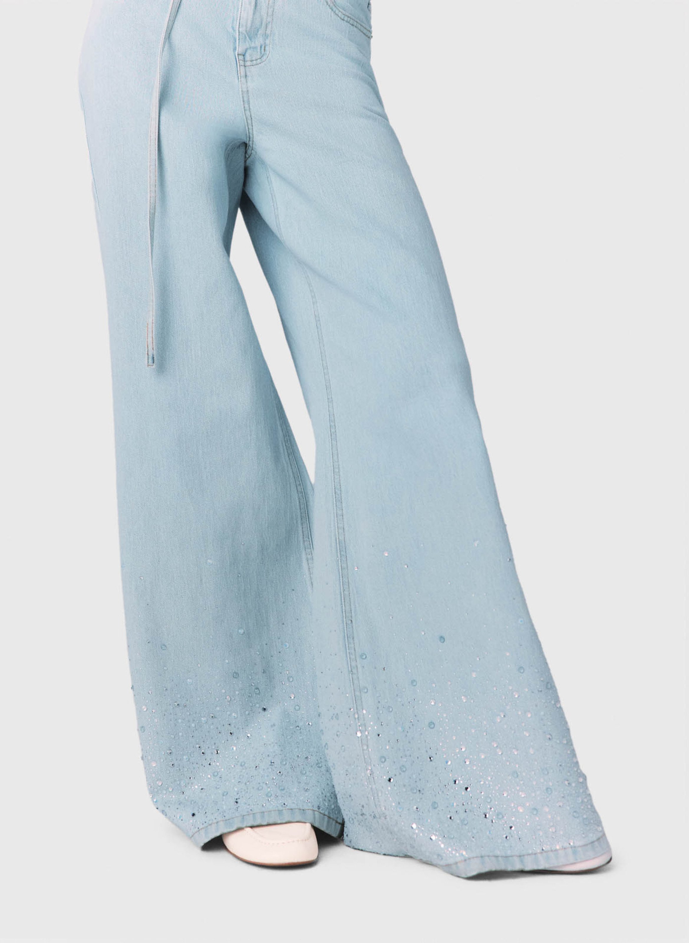 Jean large en coton mélangé MAJE Bleu