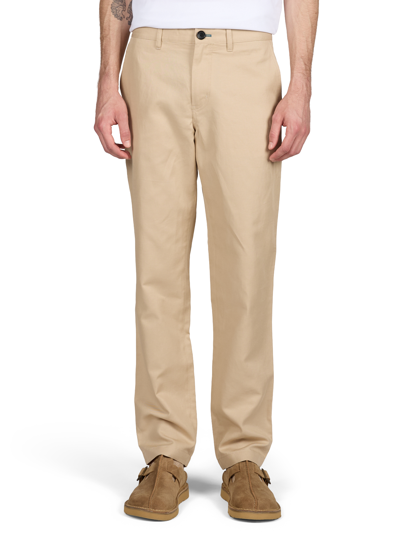 Pantalon Tapered fit en coton et lin PAUL SMITH Beige