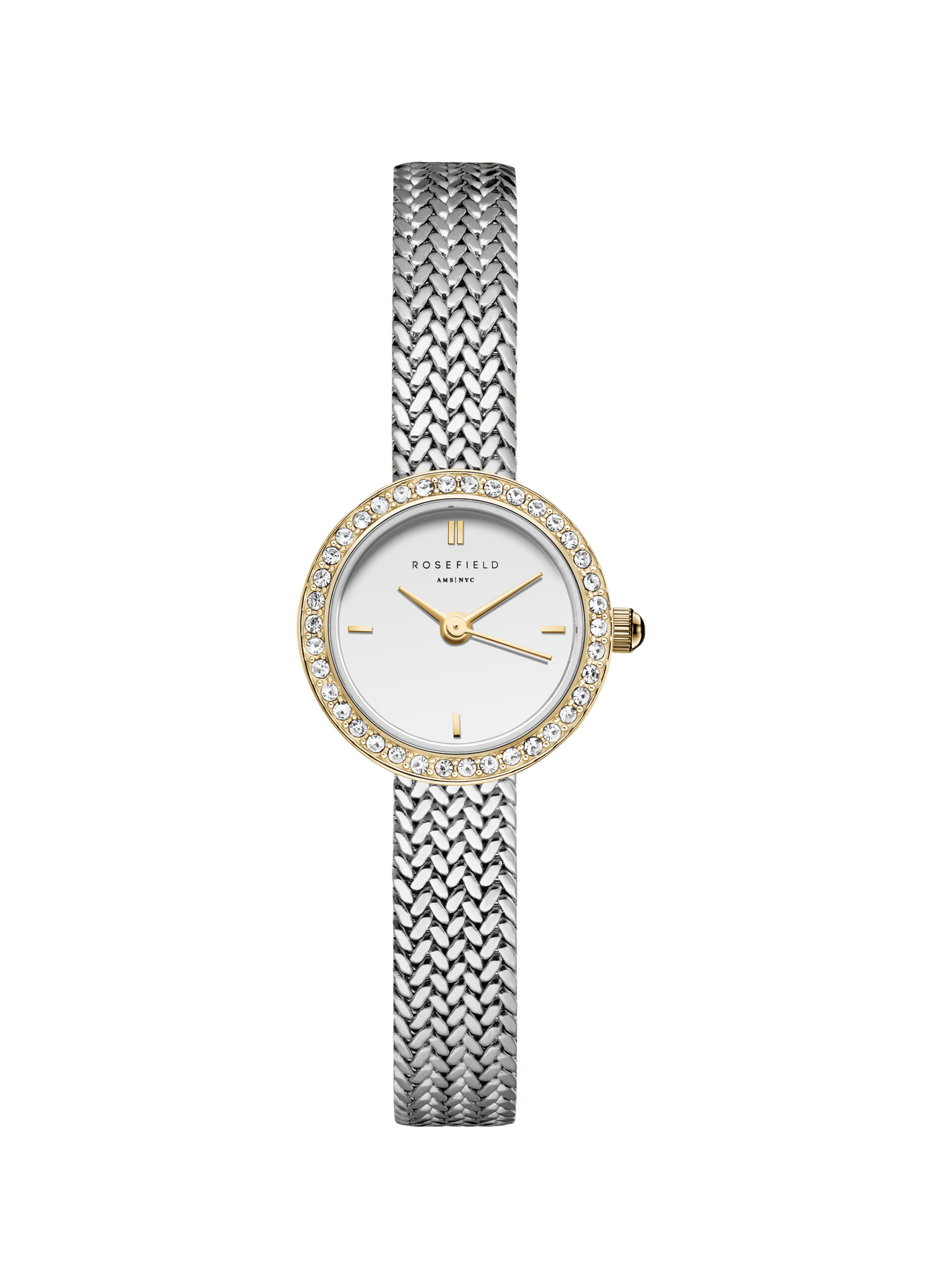 Montre analogique Mini Small Edit à cristaux ROSEFIELD Blanc