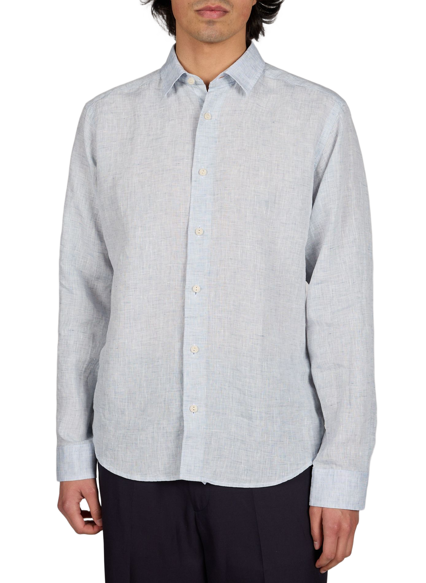 Chemise droite en lin ETON Bleu