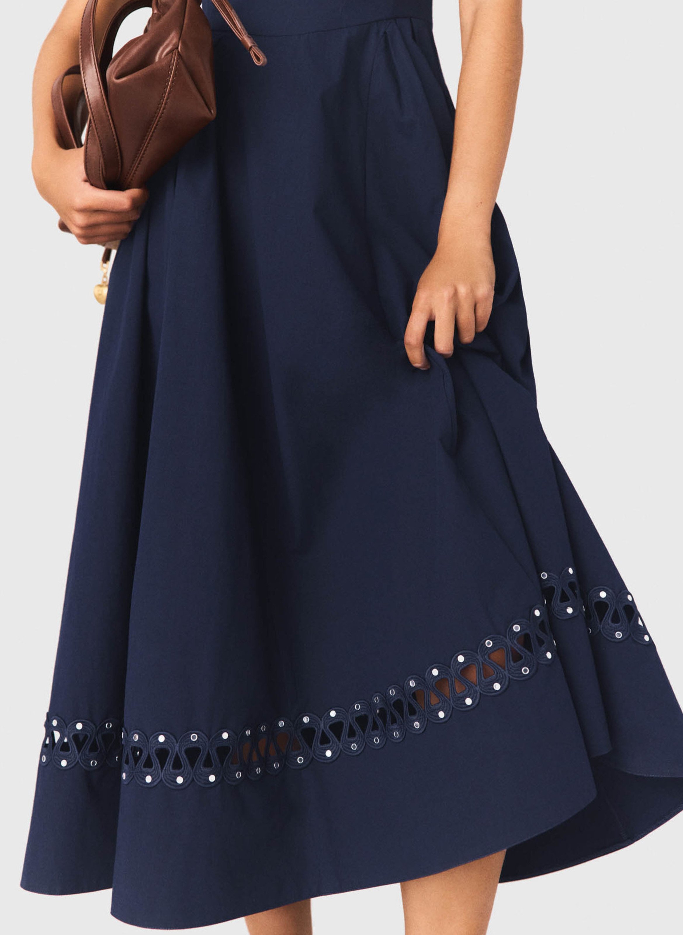 Robe midi évasée à bretelles MAJE Bleu