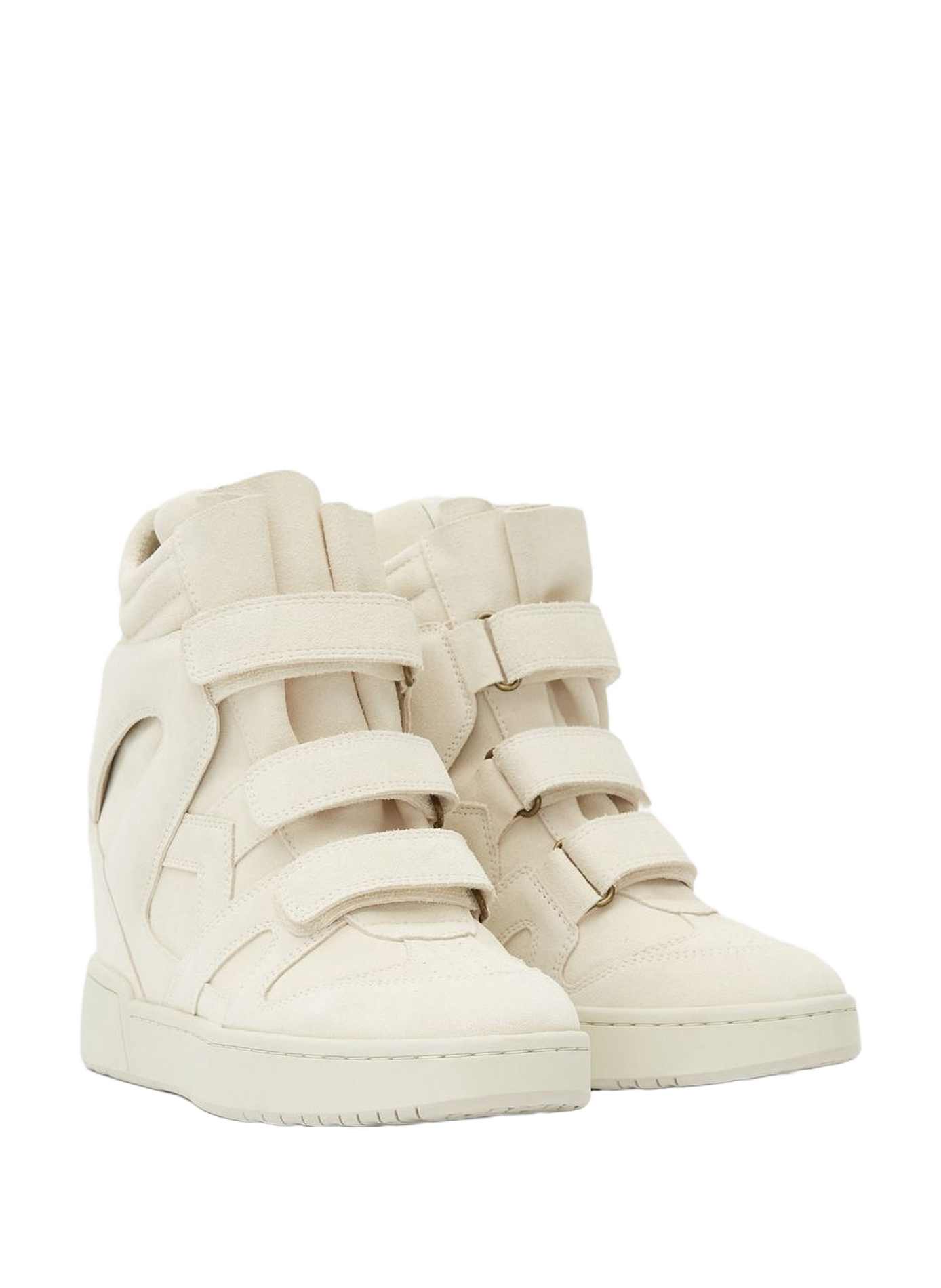 Wedge high-top sneakers in suede leather ISABEL MARANT White
