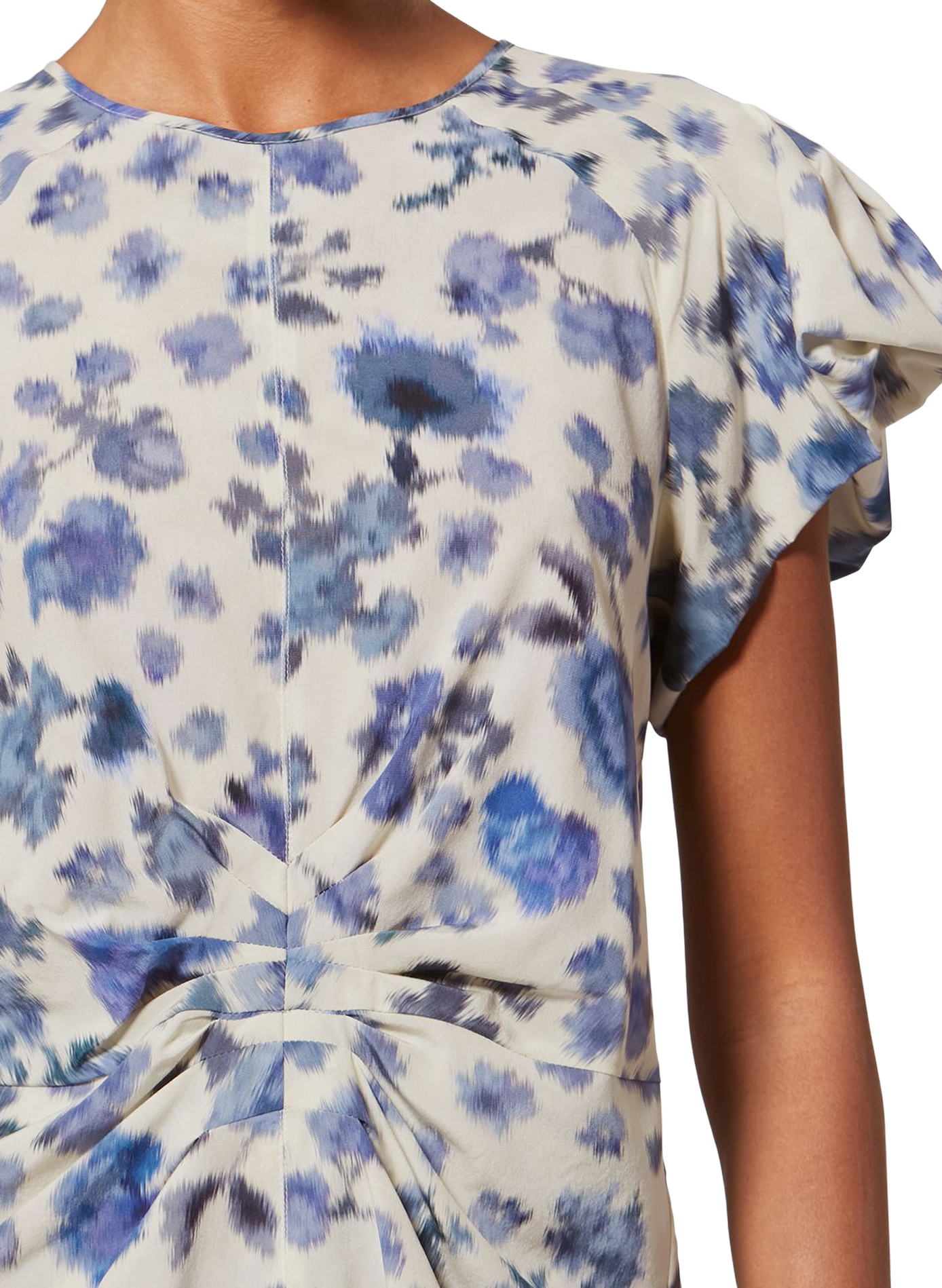 Draped printed stretch silk top ISABEL MARANT Blue